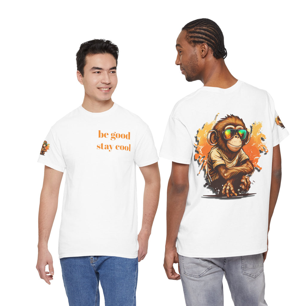 Cool Monkey T-Shirt Front Back Print | Funny Chimp Sunglasses Tee | Streetwear Graphic Shirt | Unisex Trendy Gift