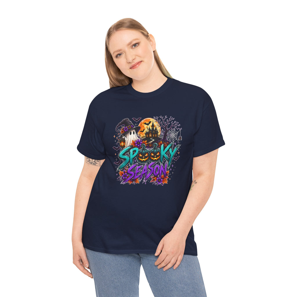 Spooky Season Halloween T-Shirt, Haunted House Pumpkin Tee, Halloween Graphic Shirt, Unisex Fall Tee