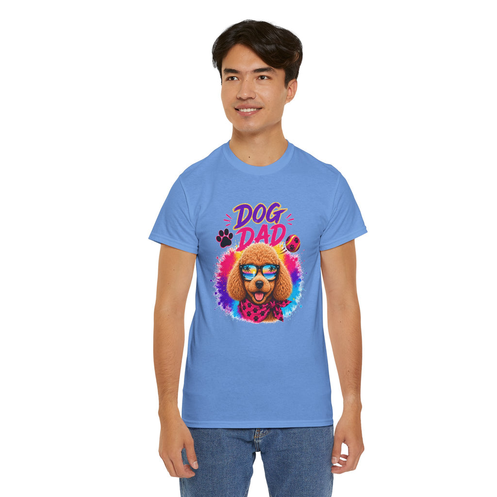 Dog Dad Poodle T-Shirt | Funny Dog Dad Gift | Colorful Retro Poodle Shirt | Dog Lover Gift | Unisex Graphic Tee