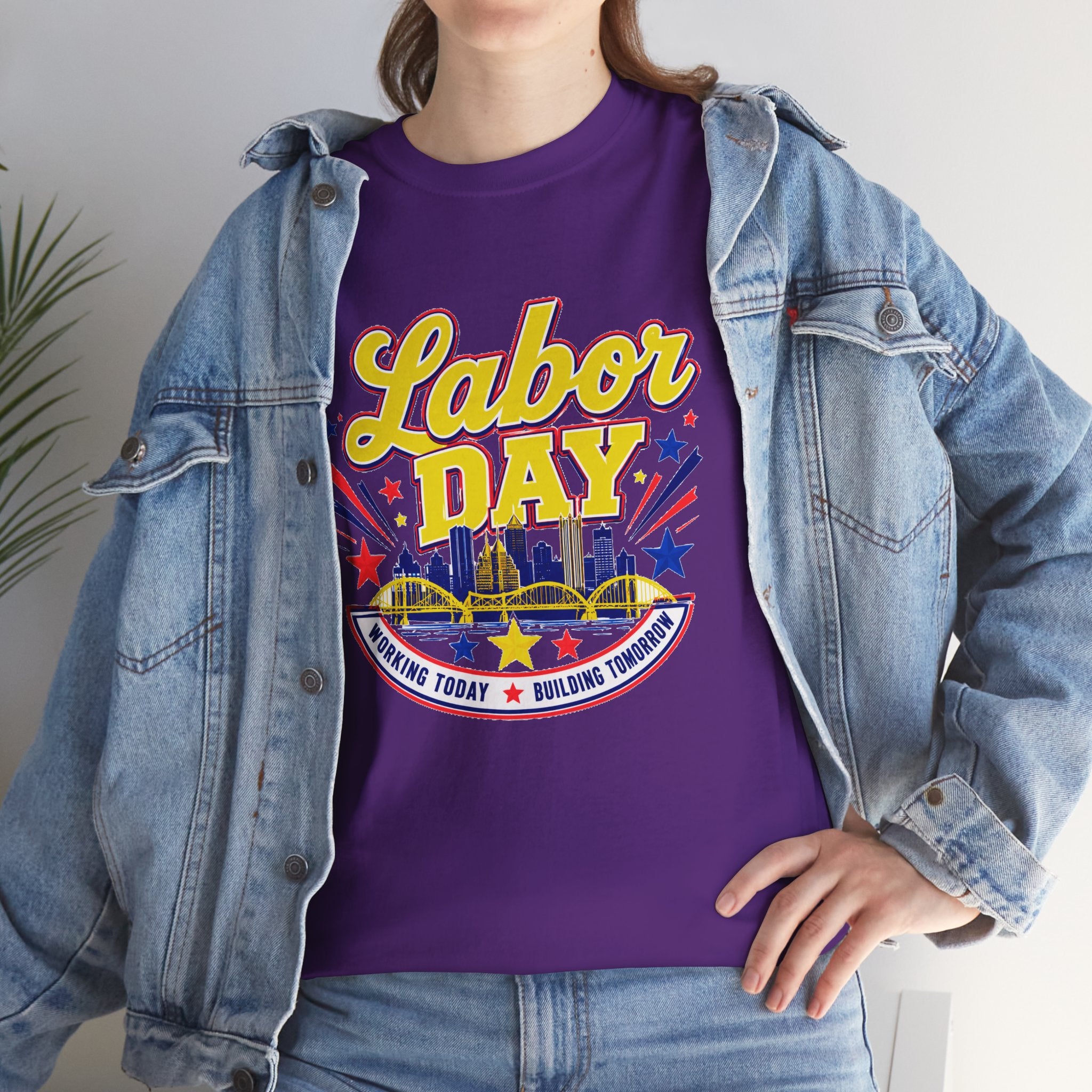 Labor Day Skyline T‑Shirt — Retro Stars & Stripes Celebration Tee