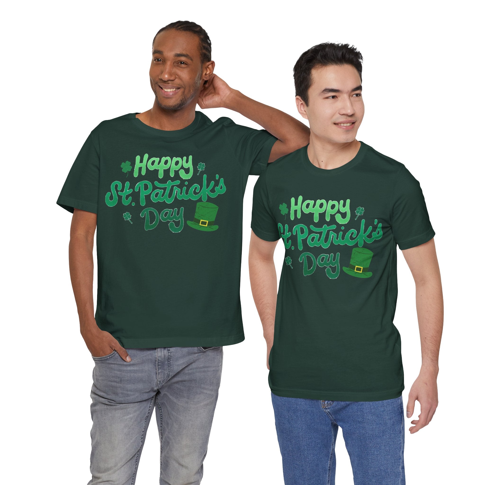 Happy St. Patrick's Day T-Shirt – Green Shamrock & Leprechaun Hat Tee