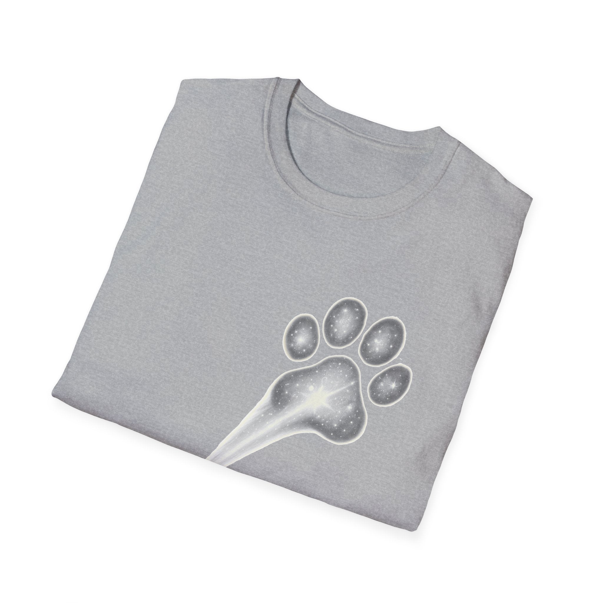 Cat Paw Meteor T-Shirt - Minimalist Paw Print Meteor Design
