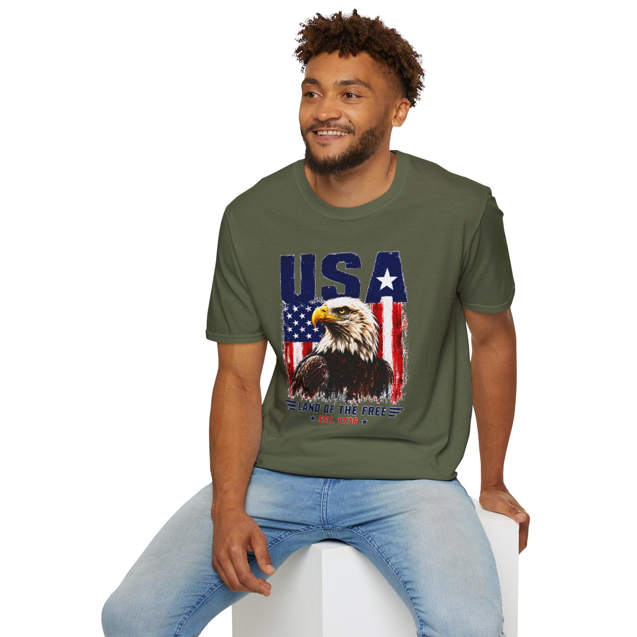 USA Eagle T-Shirt — Patriotic American Flag Graphic Tee (Land of the Free)