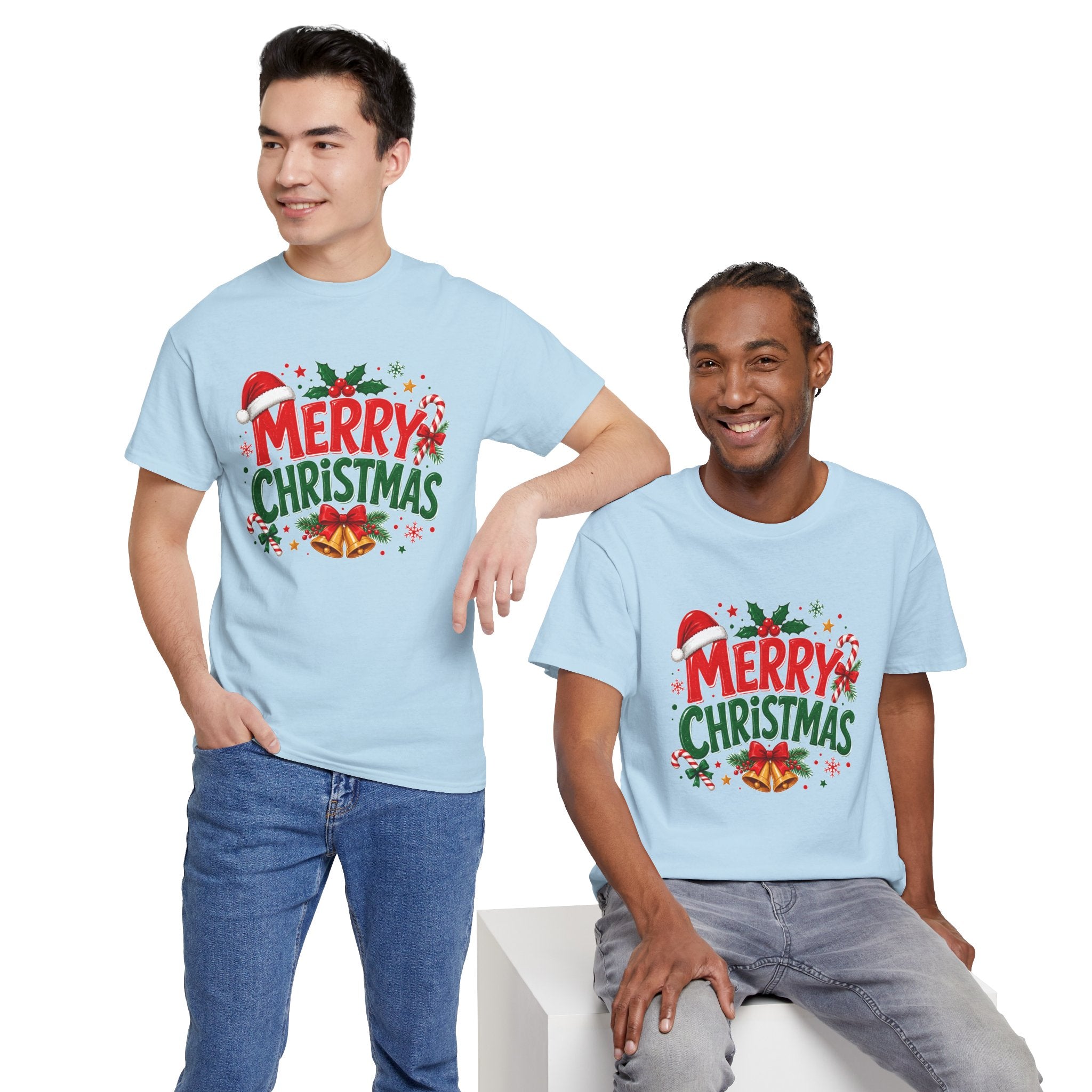 Merry Christmas Shirt, Christmas Graphic Tee, Santa Hat T-Shirt, Holiday Party Shirt, Xmas Gift for Men Women
