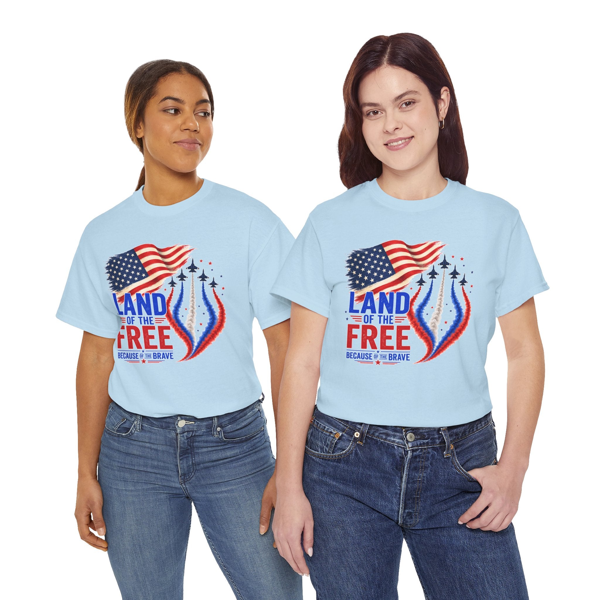 Land of the Free Because of the Brave Shirt, Patriotic 4th of July T-Shirt, USA Flag Tee, American Pride Shirt, Independence Day Gift