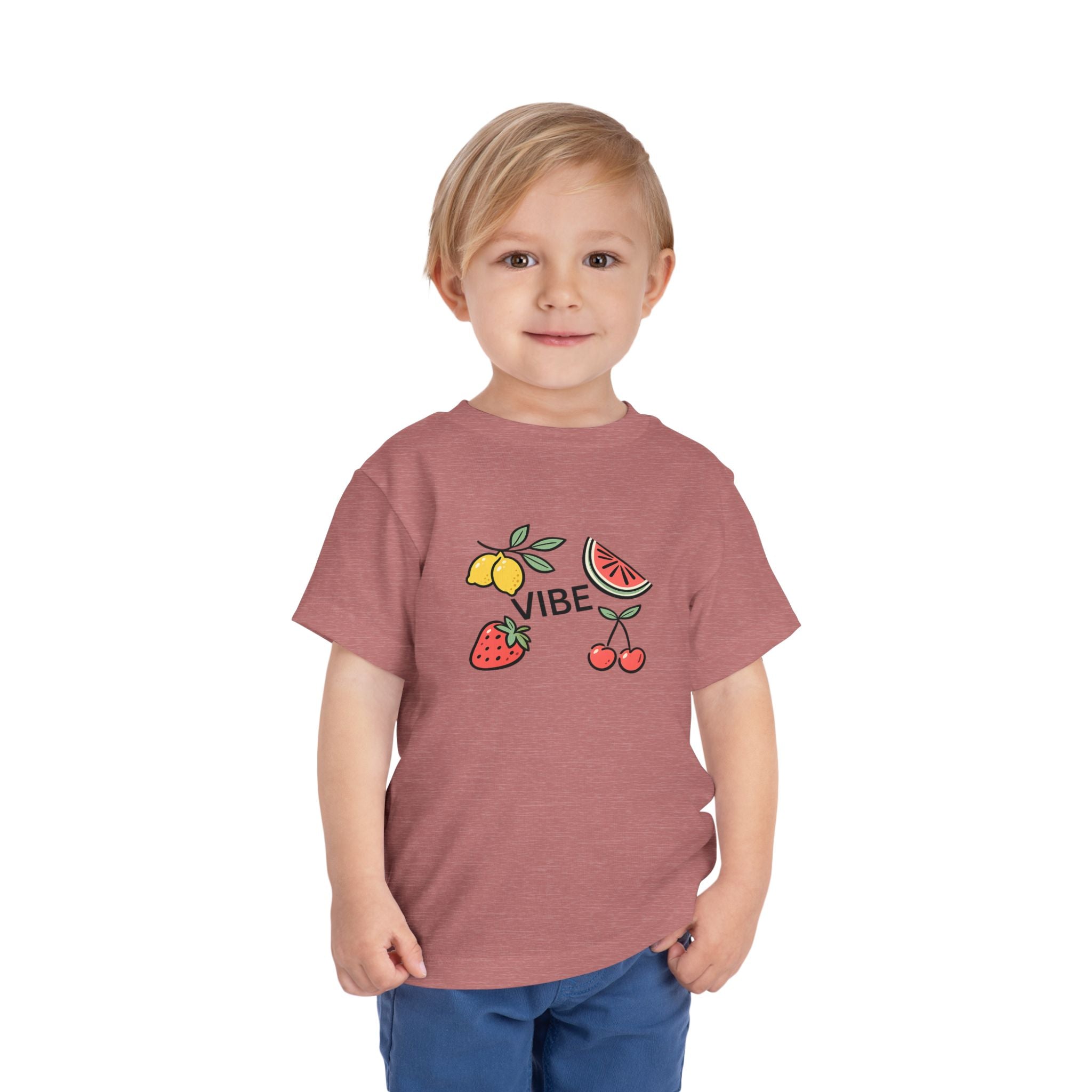 Kids Fruit Shirt Vibe Tee Toddler Summer T-Shirt Cute Lemon Strawberry Cherry Watermelon Graphic Shirt Unisex Kids Gift