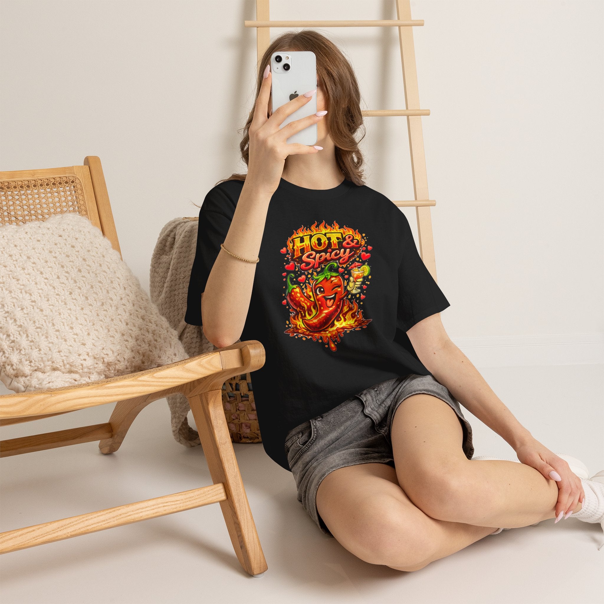 Hot & Spicy Pepper Shirt, Funny Chili Graphic Tee, Cute Food Lover T-Shirt, Spicy Gift