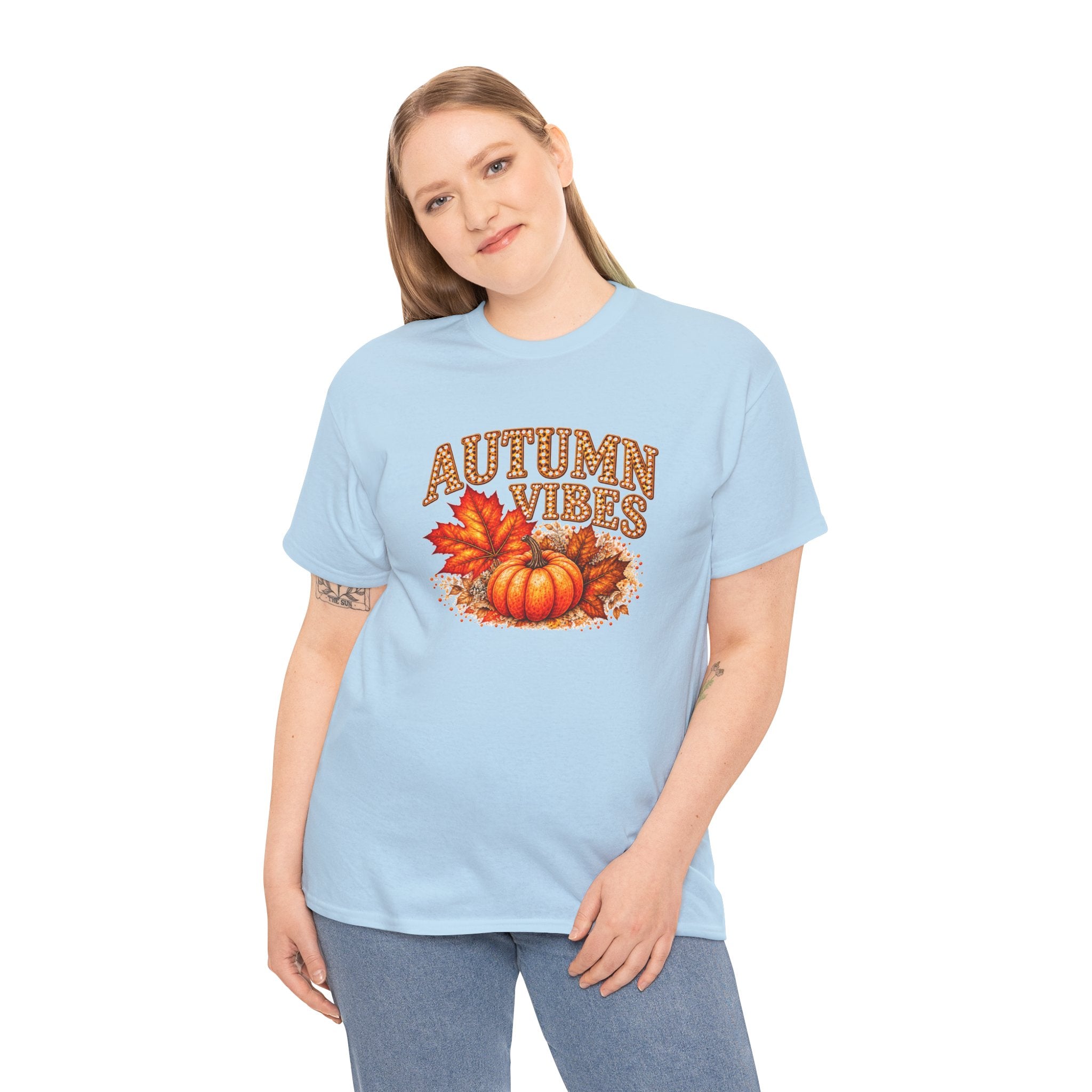 Autumn Vibes Pumpkin T-Shirt, Fall Leaves Graphic Tee, Cozy Fall Shirt, Thanksgiving Season Top