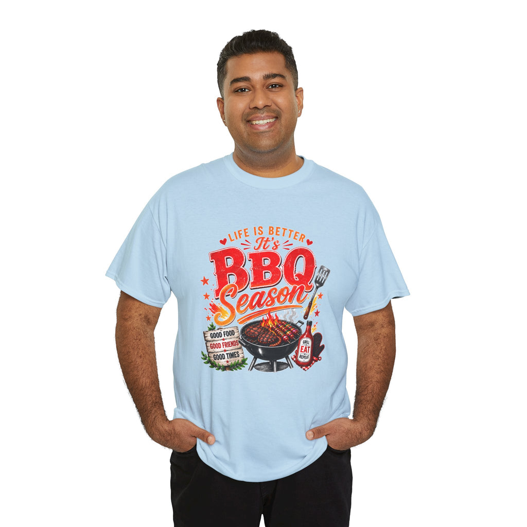 BBQ Season T-Shirt | Life Is Better It's BBQ Season Tee | Funny Grill Shirt | Summer Cookout Shirt | Barbecue Lover Gift | Backyard BBQ Tee