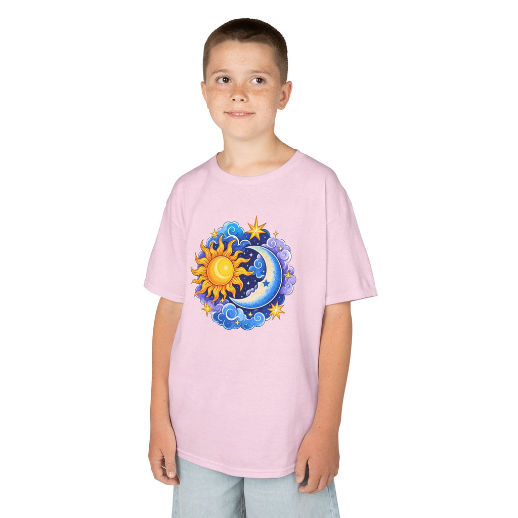 Kids Sun & Moon Graphic Tee — Colorful Celestial Design