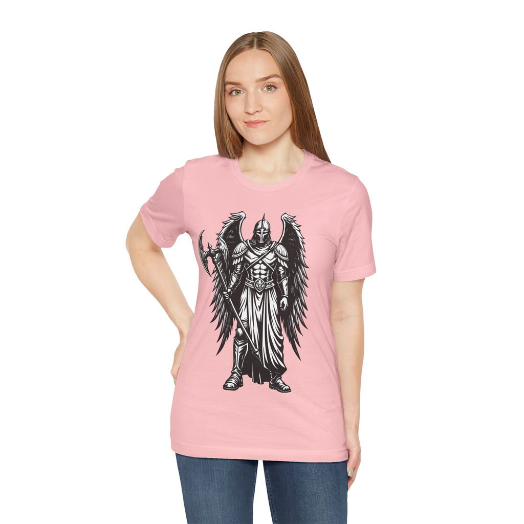 Angel of War Graphic Tee — Winged Knight Armor T-Shirt