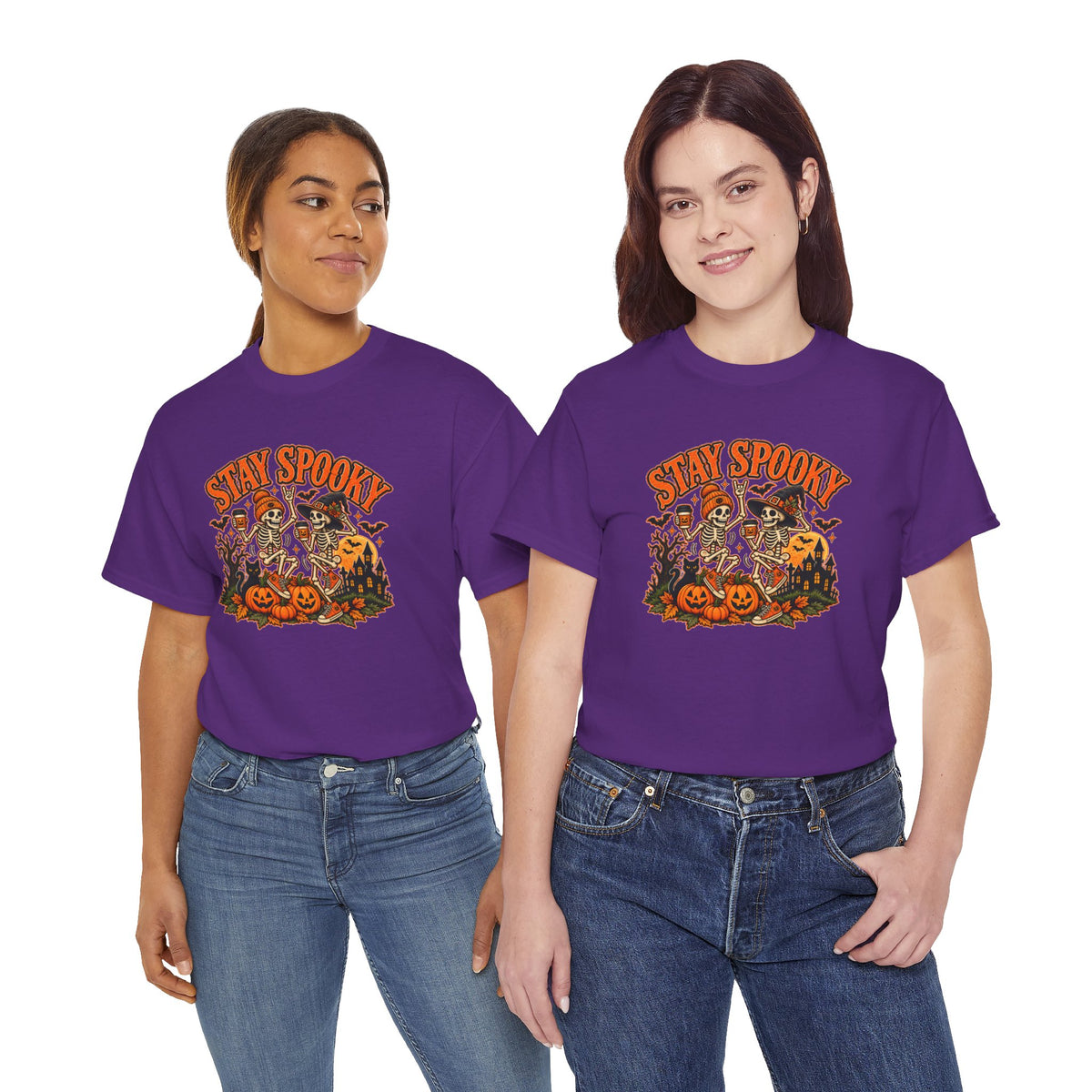 Stay Spooky Halloween Shirt | Dancing Skeleton Pumpkin Graphic Tee