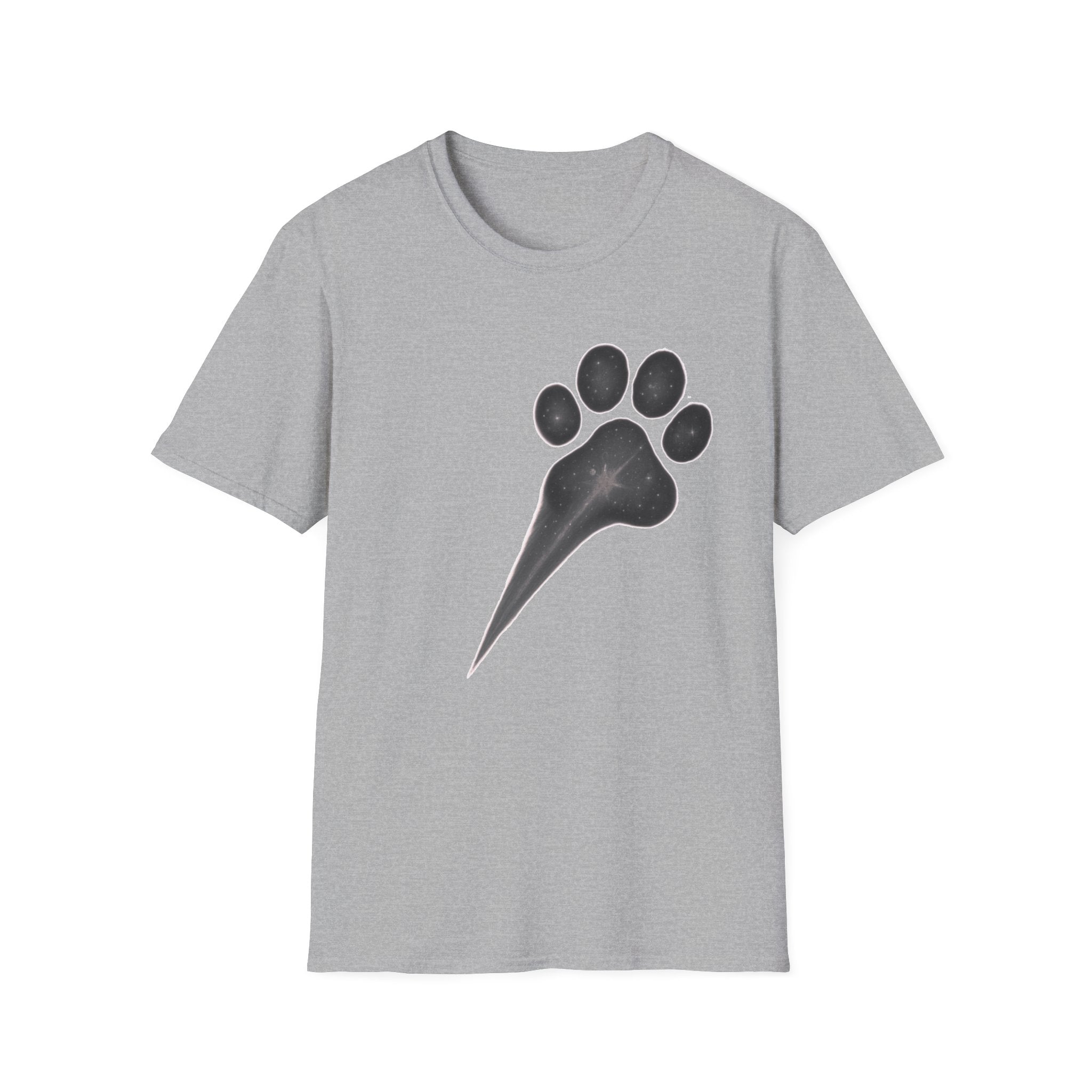 Minimal Paw Print T-Shirt, Dog Lover Tee, Aesthetic Pet Shirt, Paw Comet Design