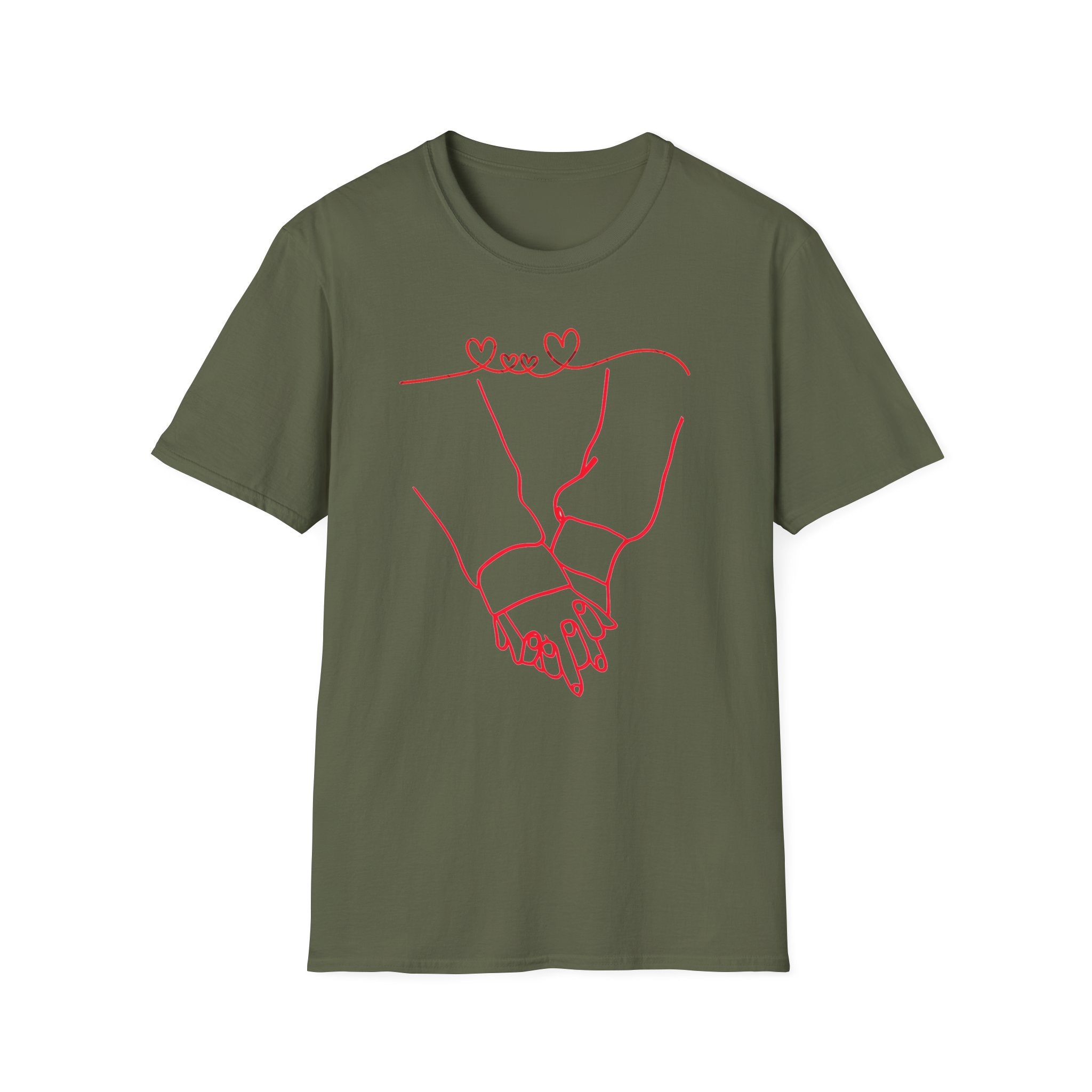 Couple Holding Hands Shirt, Matching Couple Gift, Minimalist Love Line Art T Shirt, Romantic Anniversary Gift for Him Her, Valentines Day Shirt