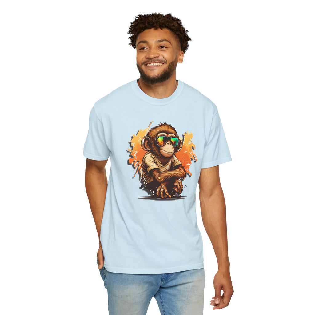 Cool Monkey Graphic T-Shirt | Funny Chimp Sunglasses Tee | Streetwear Animal Shirt | Unisex Casual Gift