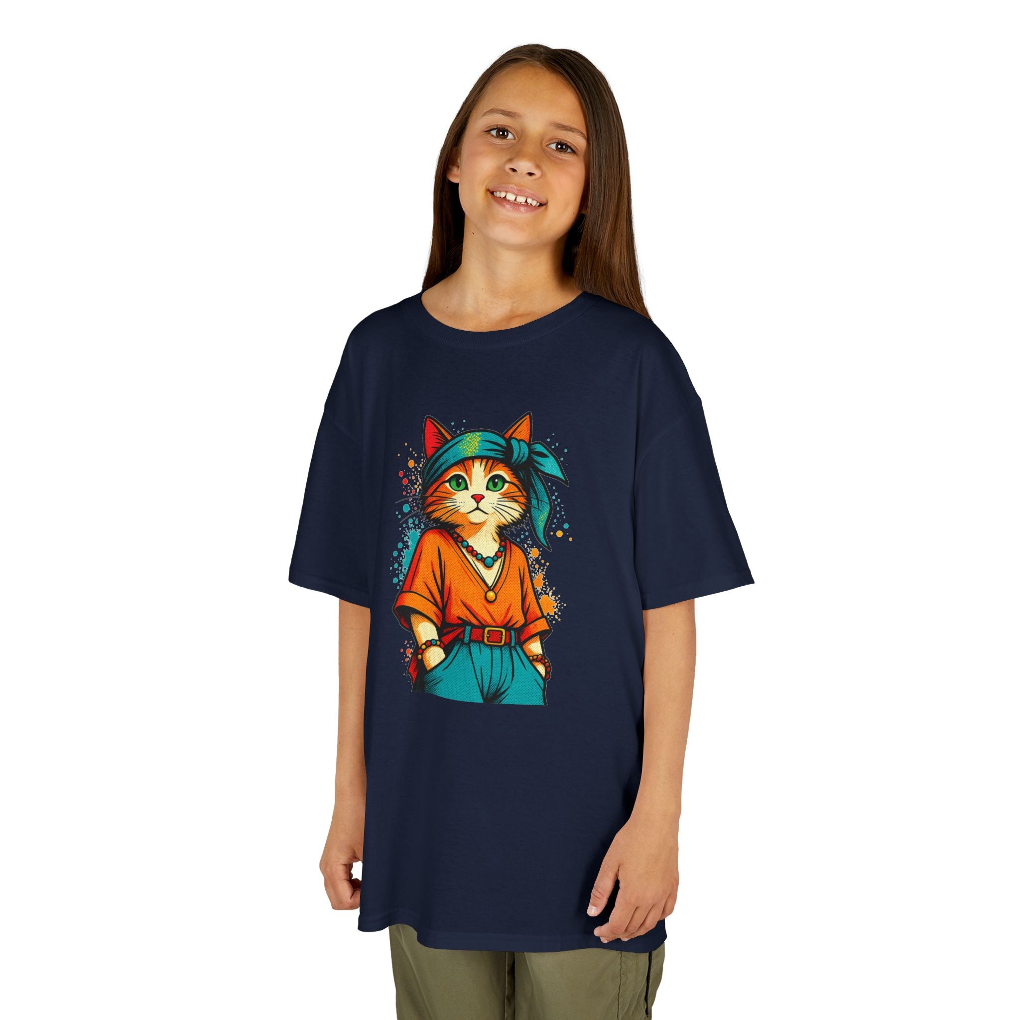 Kid's Retro Cat Tee — Cool Cat Graphic Shirt for Kids