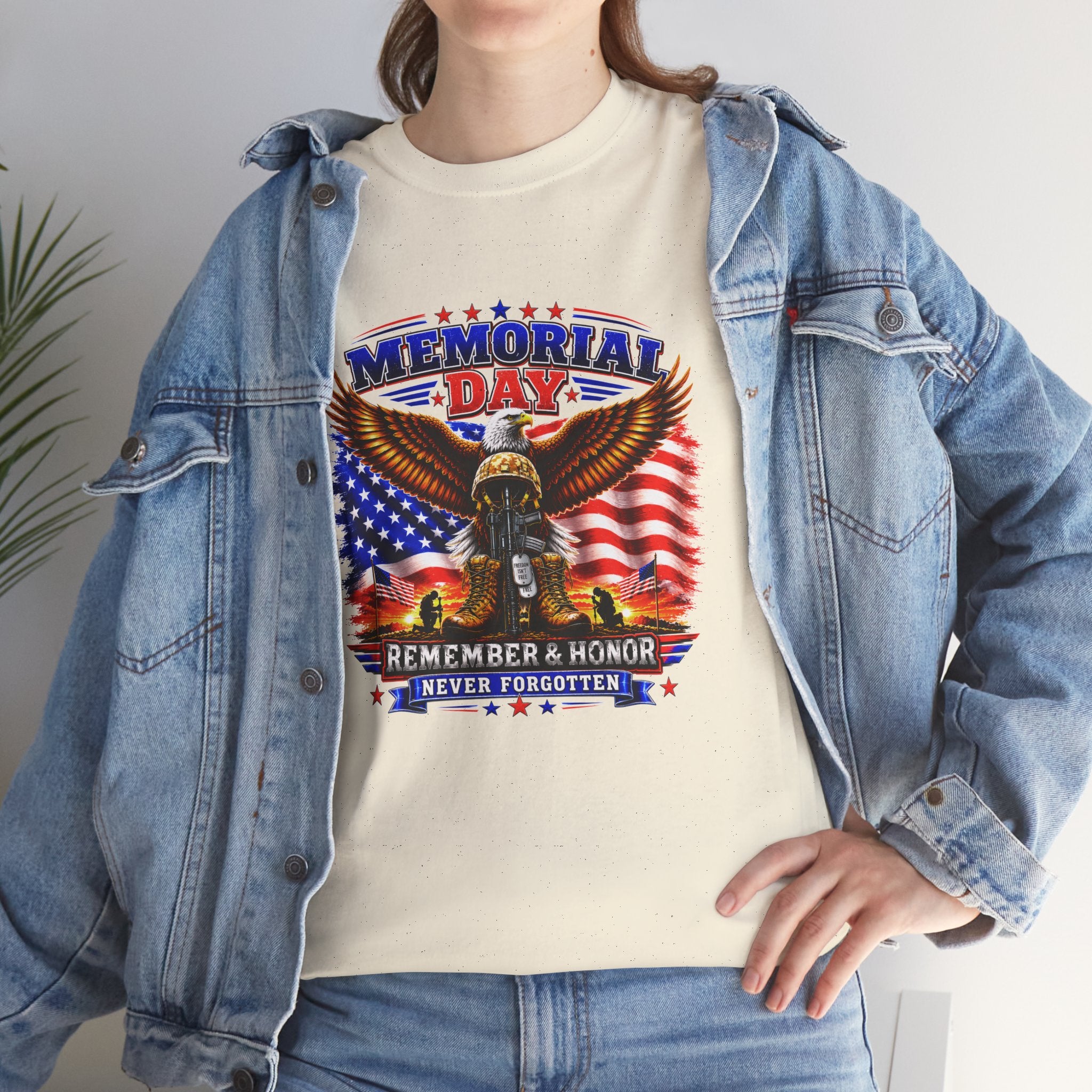 Memorial Day Shirt, Patriotic Eagle T-Shirt, Remember & Honor Tee, American Flag Graphic Shirt, Military Tribute Gift