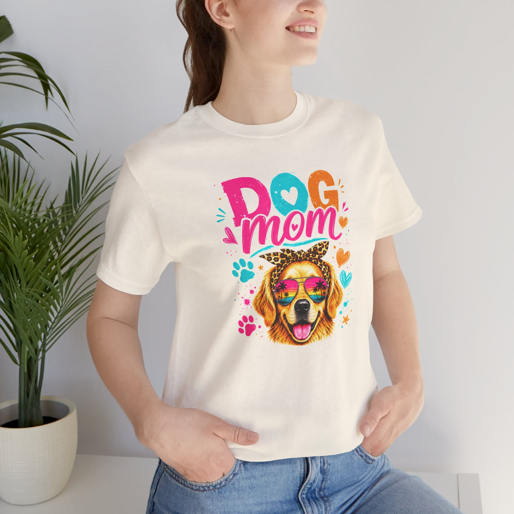 Dog Mom T-Shirt | Golden Retriever Shirt | Funny Dog Mom Gift | Colorful Retro Dog Lover Tee | Unisex Graphic T-Shirt
