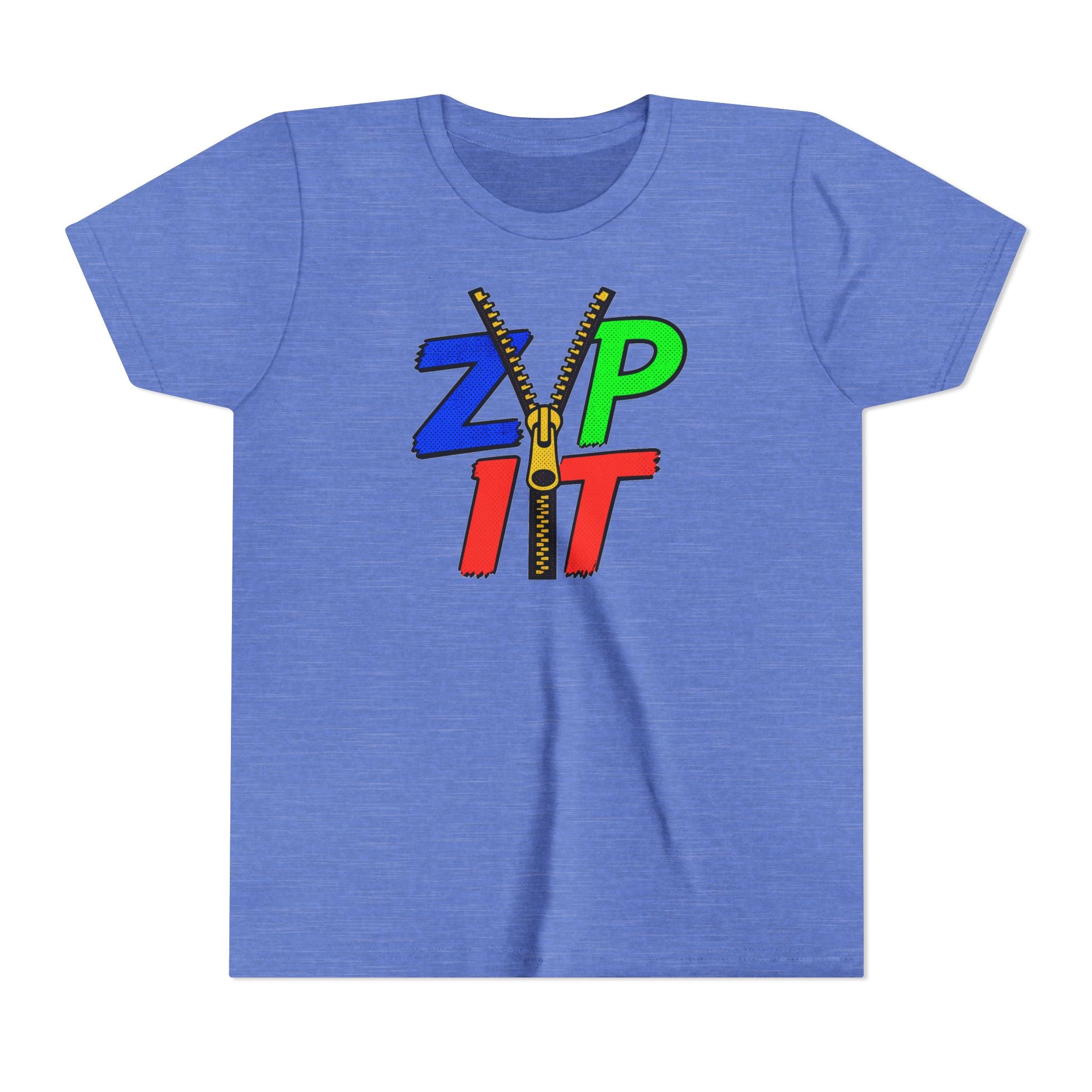 Youth Tee - "Zip It" Colorful Zipper Graphic