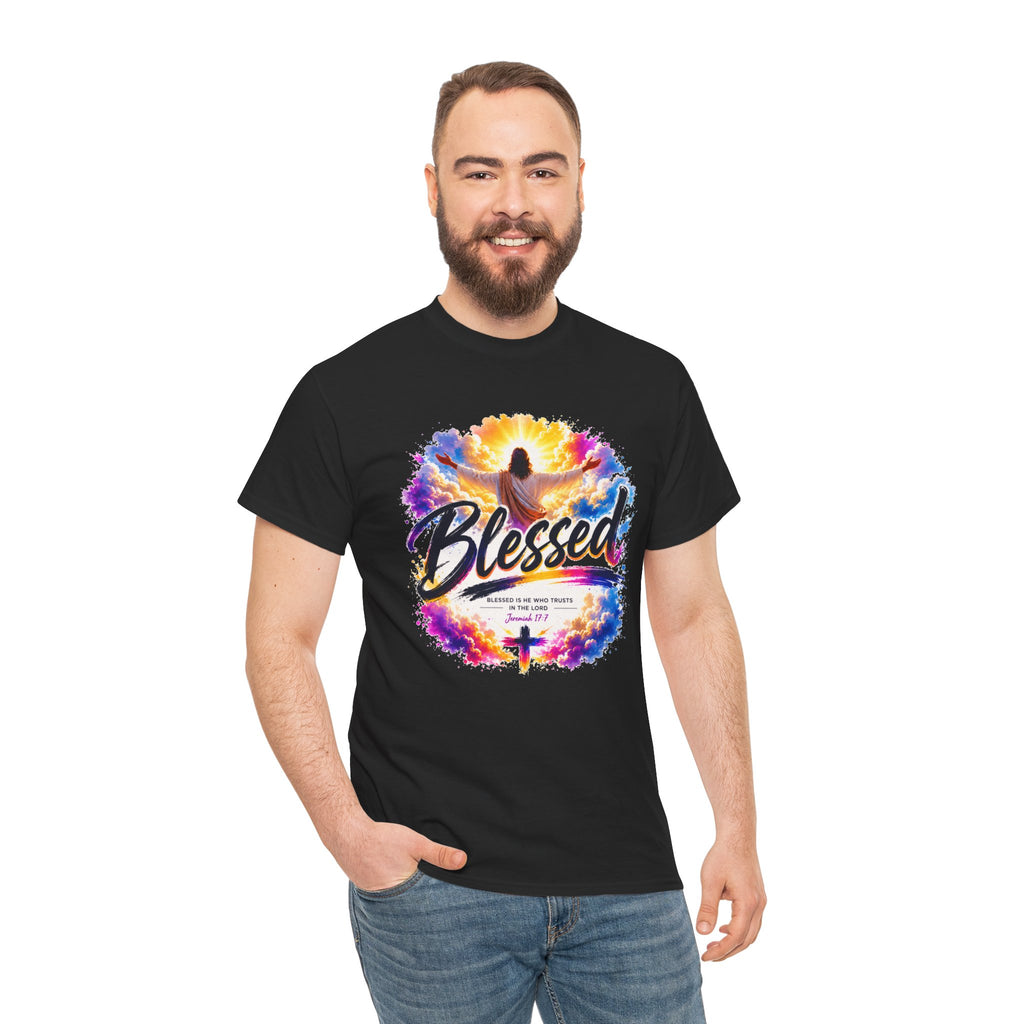 Blessed Christian T-Shirt, Faith Cross Shirt, Religious Graphic Tee, Jesus Lover Gift, Inspirational Unisex Christian Shirt