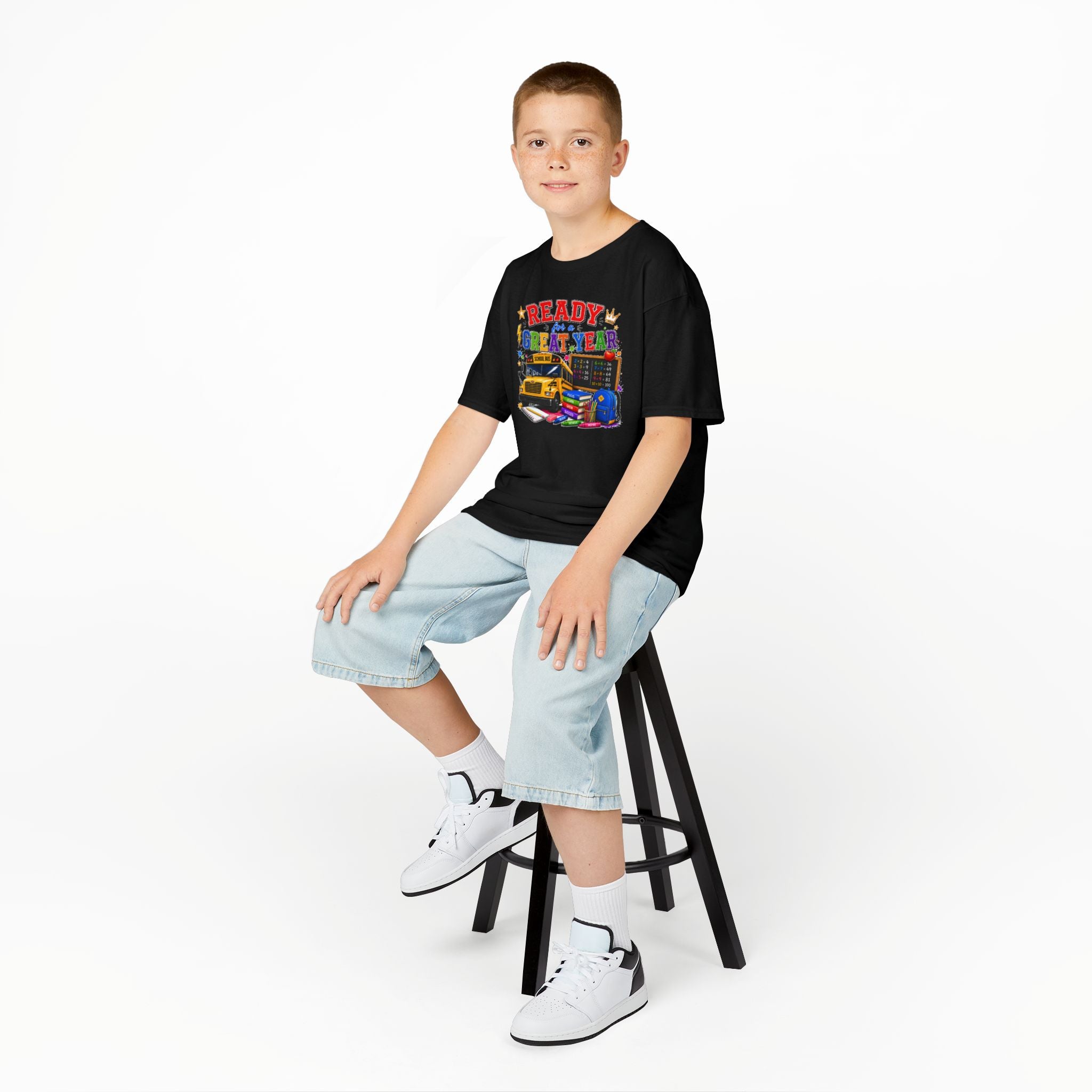 Kids T-Shirt — "Ready For A Great Year" School Bus Back-to-School Tee
