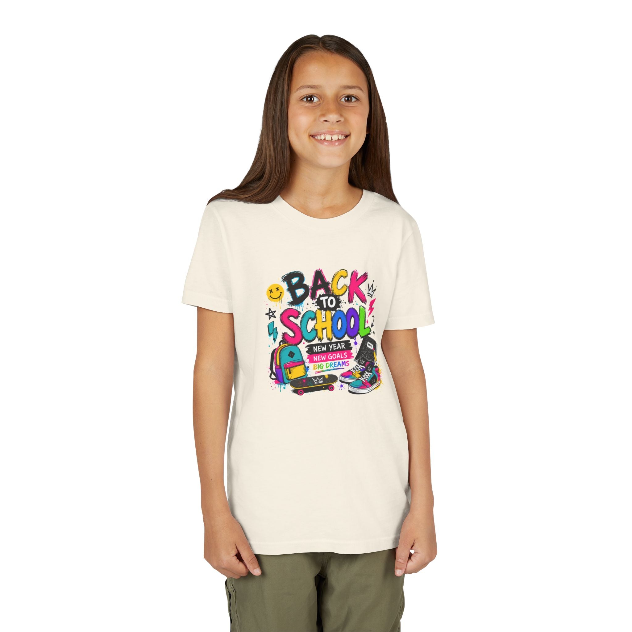Back to School Youth T-Shirt | First Day of School Shirt | Backpack Sneakers Graphic Tee | Boys Girls School Tee | Student Gift