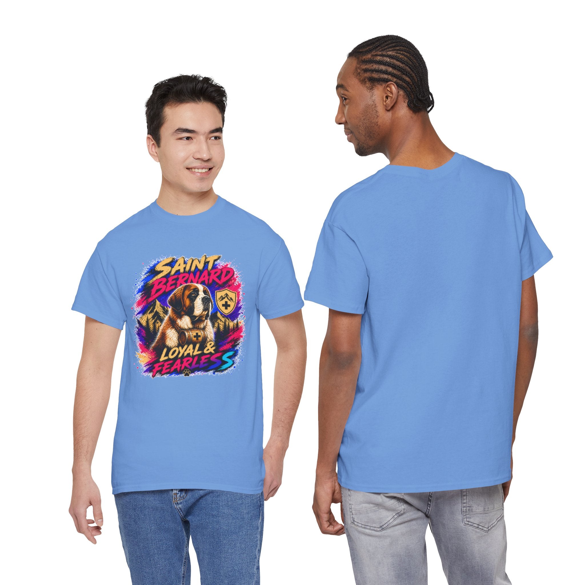 Saint Bernard Dog Shirt, Loyal & Fearless T-Shirt, Colorful Saint Bernard Tee, Dog Lover Gift, Unisex Graphic Tee