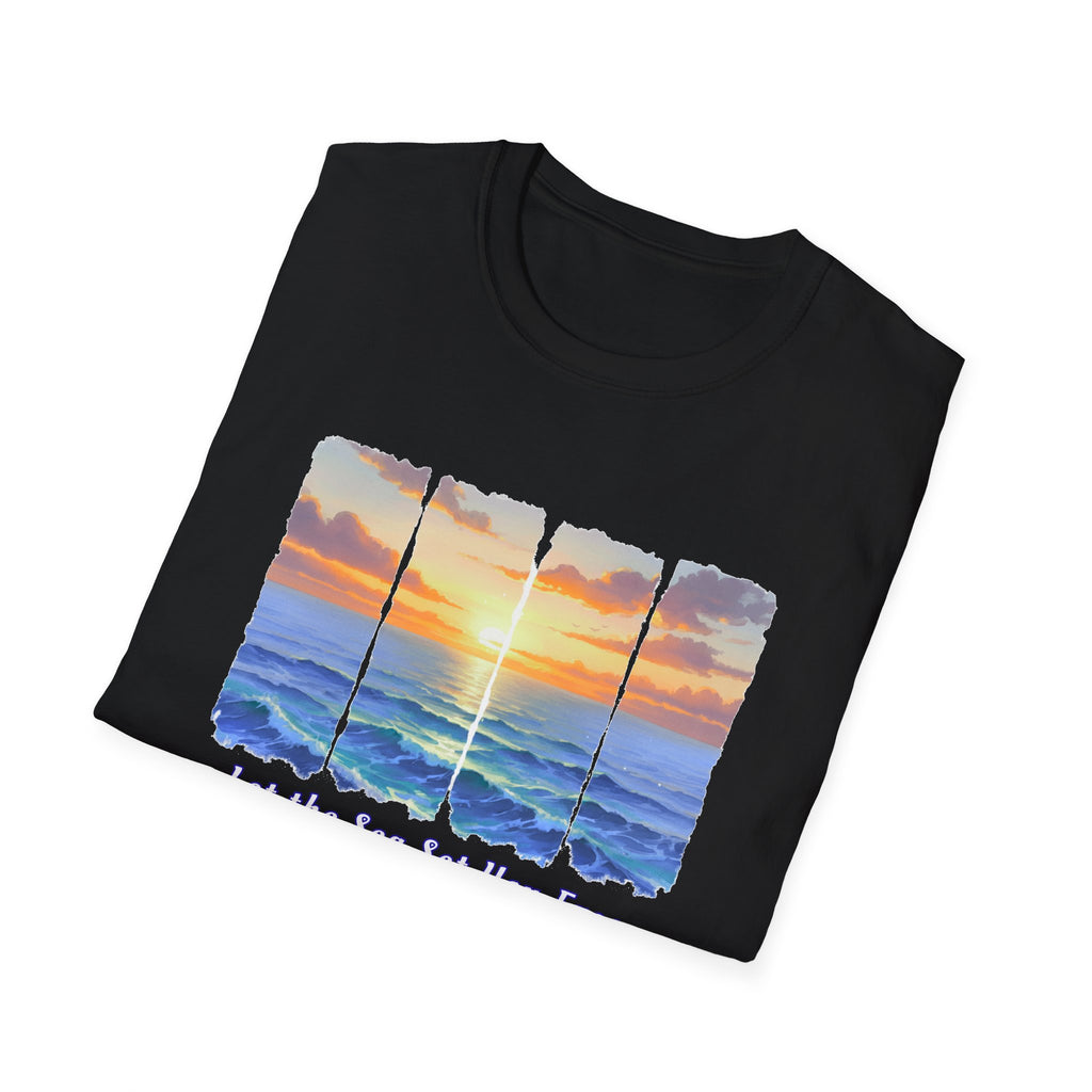 Sunset Ocean Shirt Let the Sea Set You Free Beach T Shirt Summer Vacation Tee Aesthetic Sea Wave Graphic Shirt