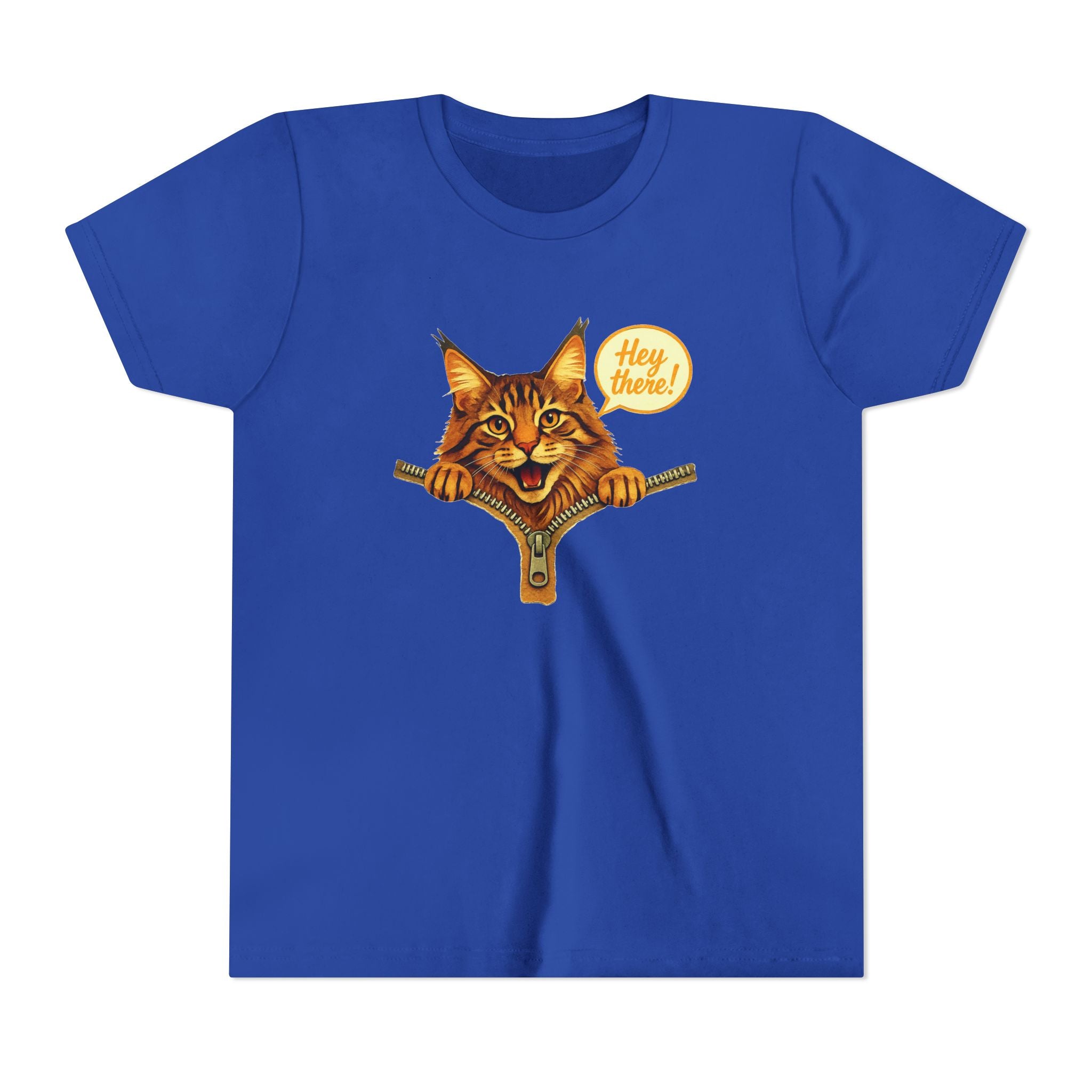 Cute Cat Youth Shirt, Hey There Kids Graphic Tee, Funny Cat T-Shirt for Kids, Animal Lover Youth Tee, Cute Kitty Shirt