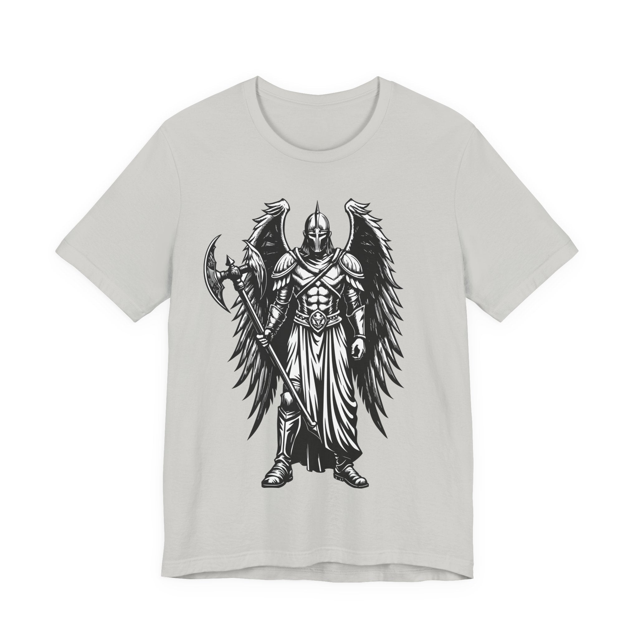 Angel of War Graphic Tee — Winged Knight Armor T-Shirt