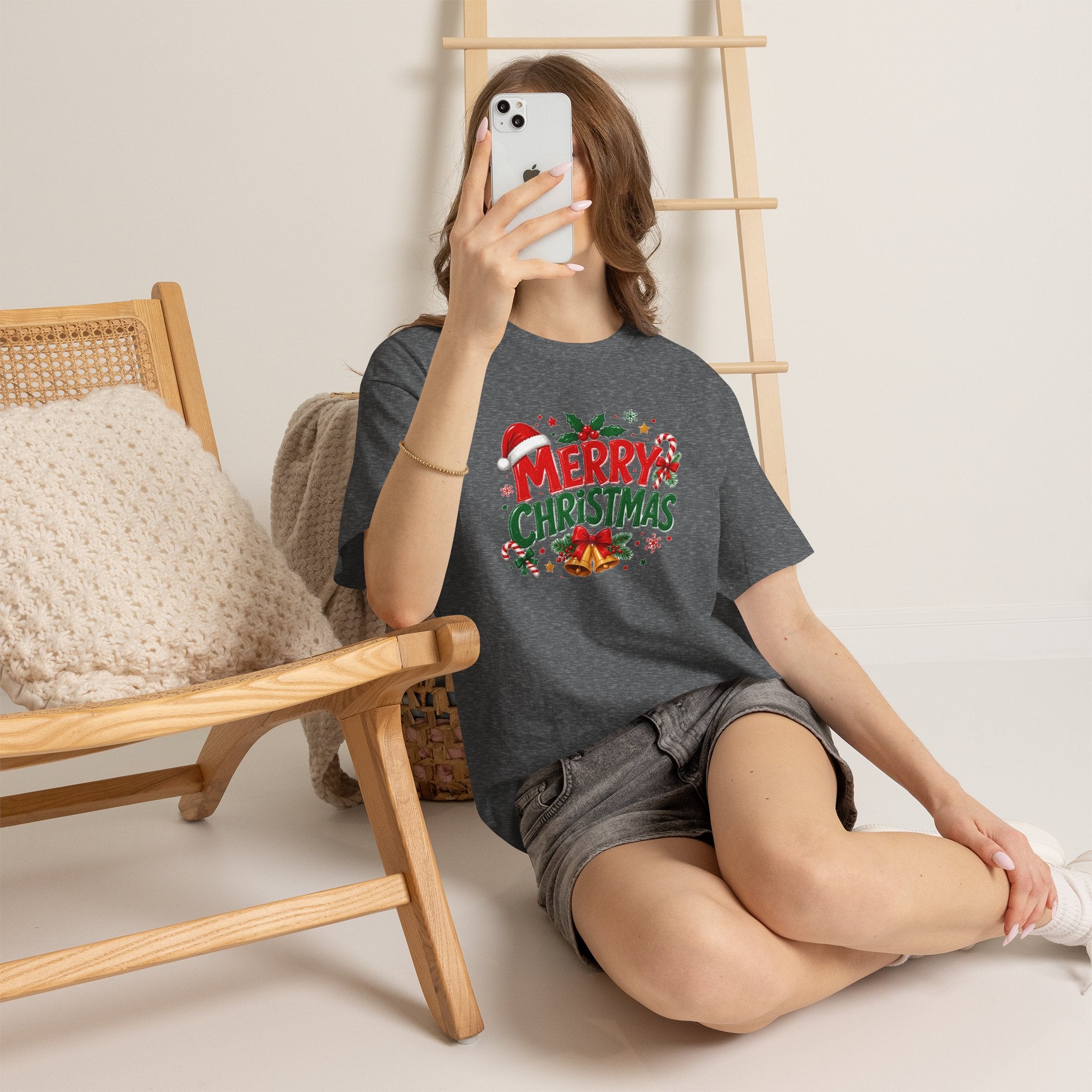 Merry Christmas Shirt, Christmas Graphic Tee, Santa Hat T-Shirt, Holiday Party Shirt, Xmas Gift for Men Women