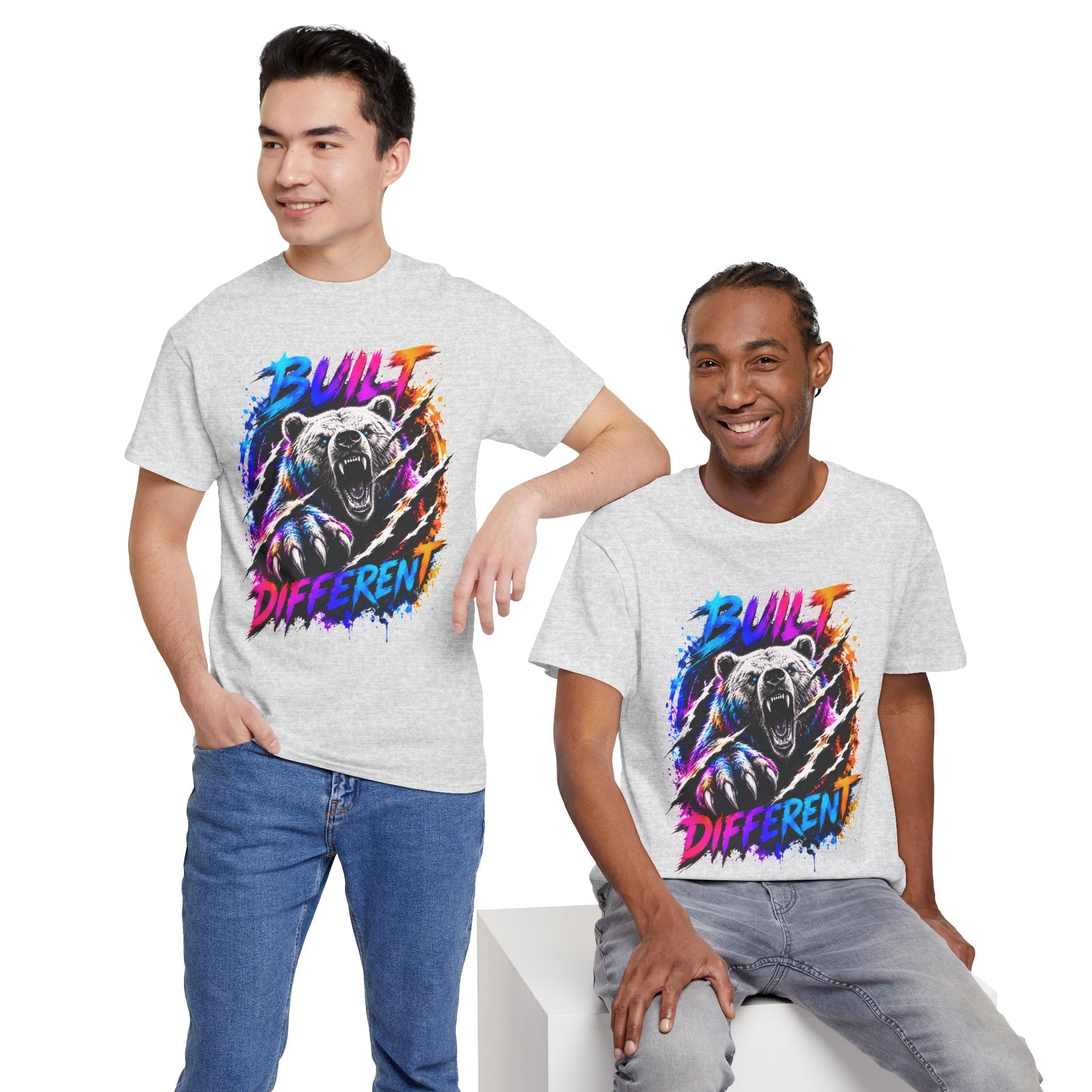 Built Different Bear T-Shirt — Bold Retro Grunge Graphic Tee