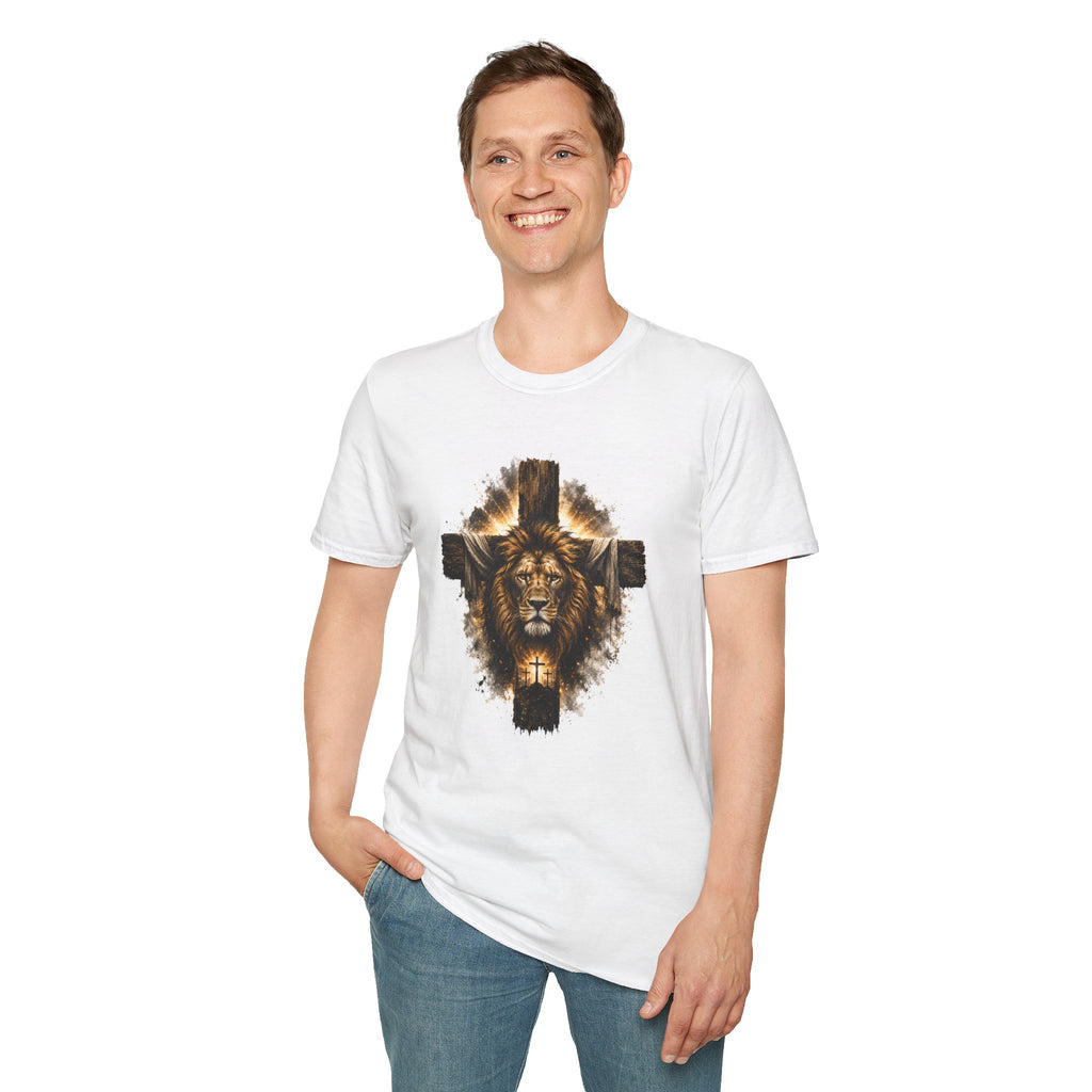 Lion Cross T-Shirt, Christian Faith Shirt, Lion of Judah Graphic Tee, Religious Gift