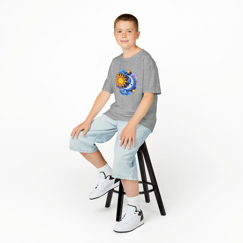Kids Sun & Moon Graphic Tee — Colorful Celestial Design
