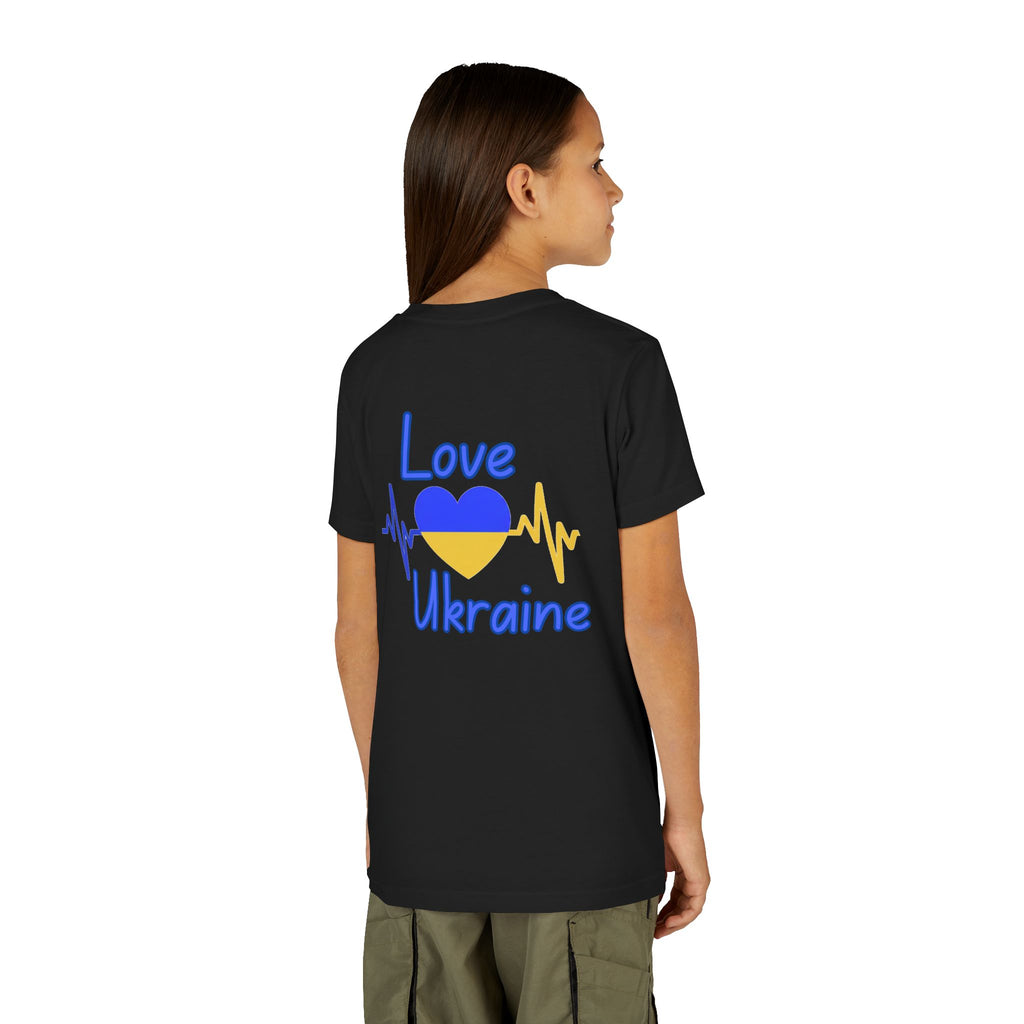 Youth Tee — Love Ukraine Heartbeat Kids Shirt