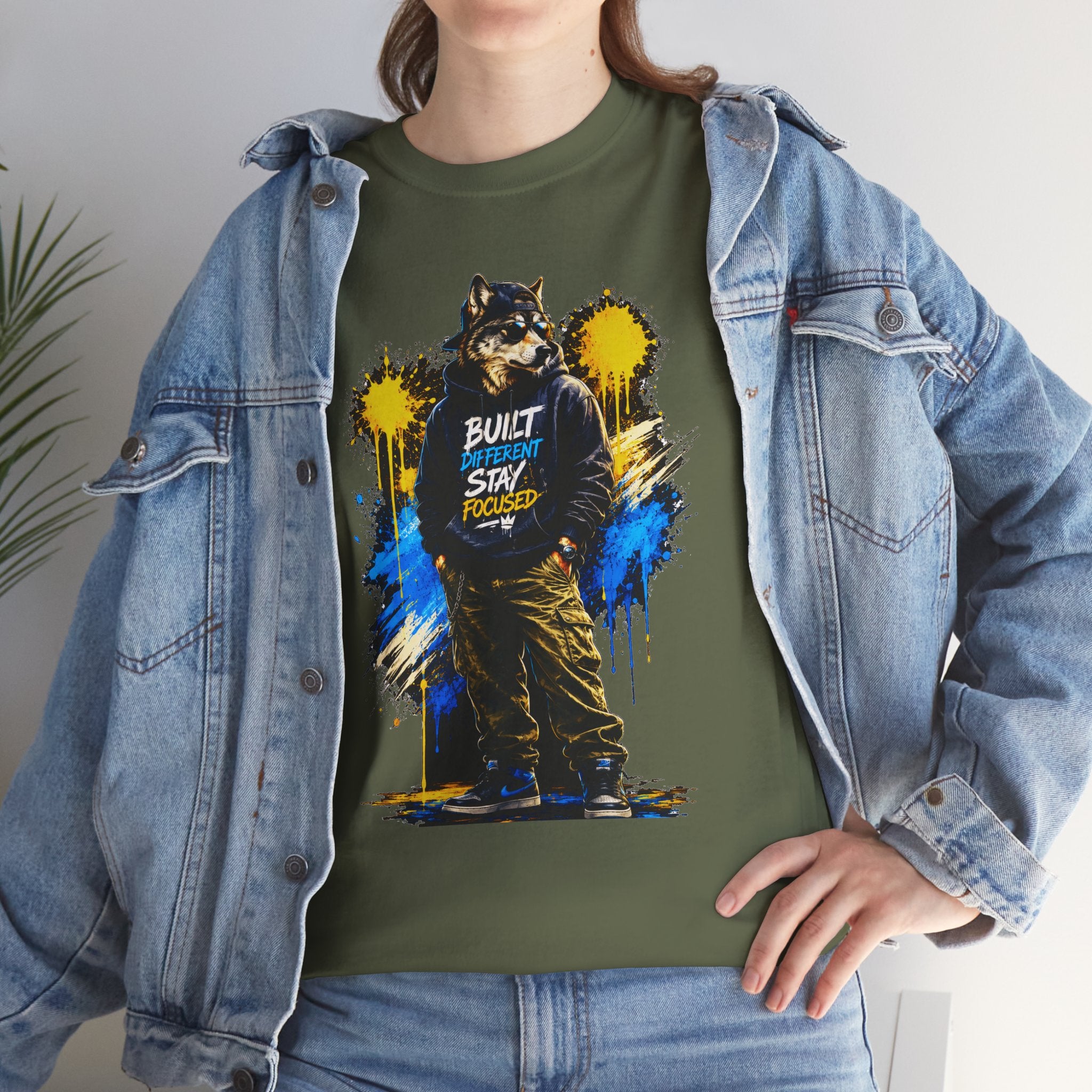 Raccoon Street Art Tee — "Built Not Born" Graphic T-Shirt