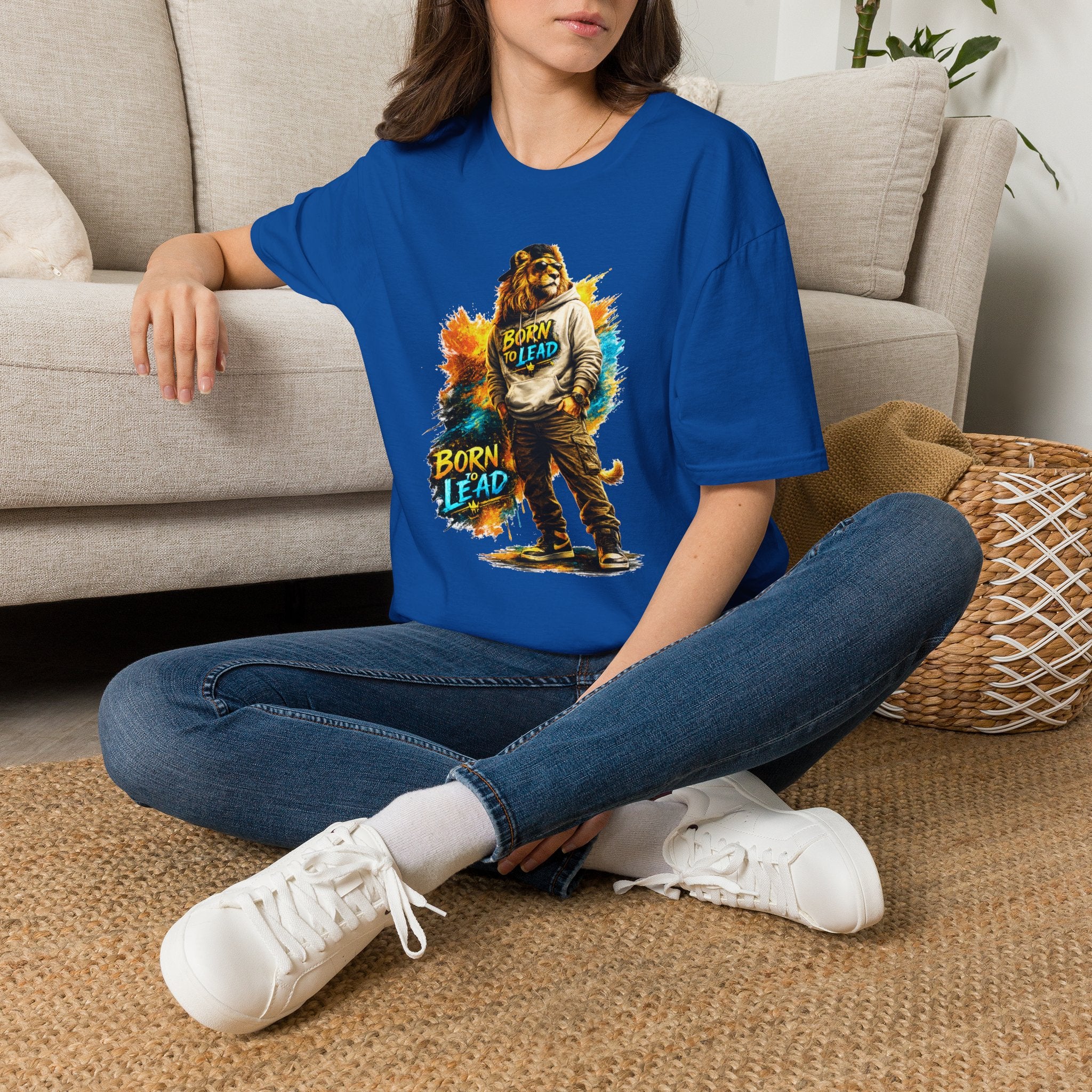 Lion 'Born to Lead' Graphic T‑Shirt — Inspirational Animal Leadership Tee