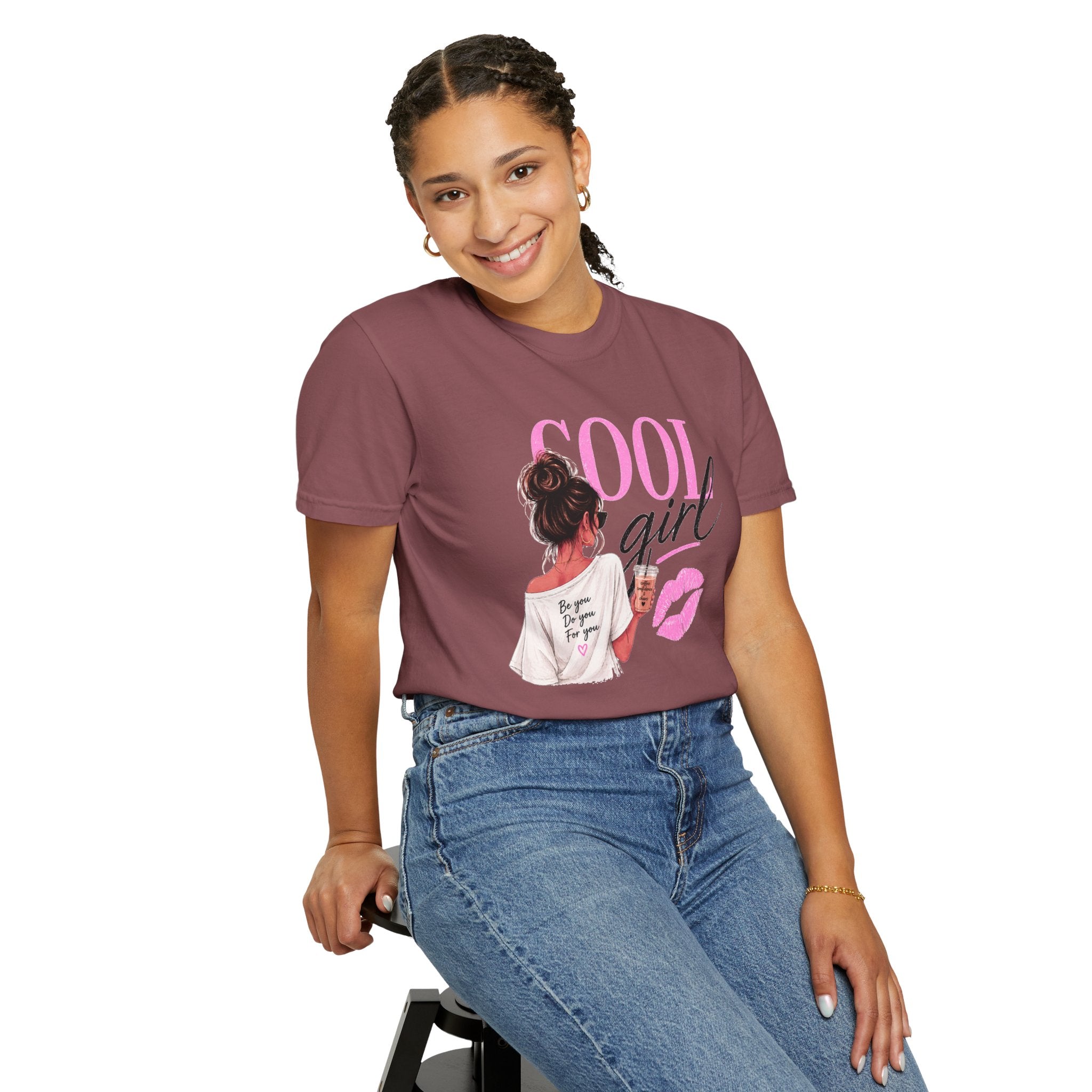 Cool Girl Graphic T‑Shirt — Pink Lip Print Casual Tee