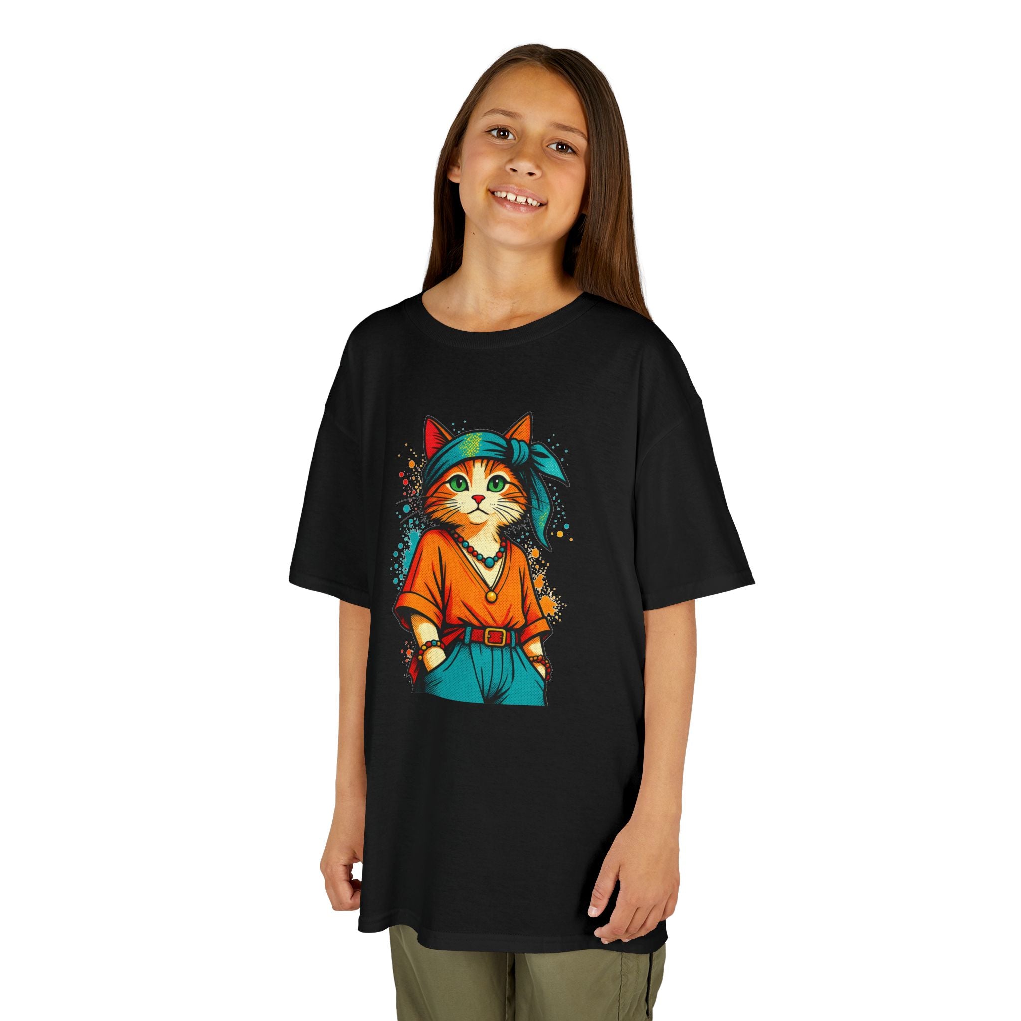 Kid's Retro Cat Tee — Cool Cat Graphic Shirt for Kids