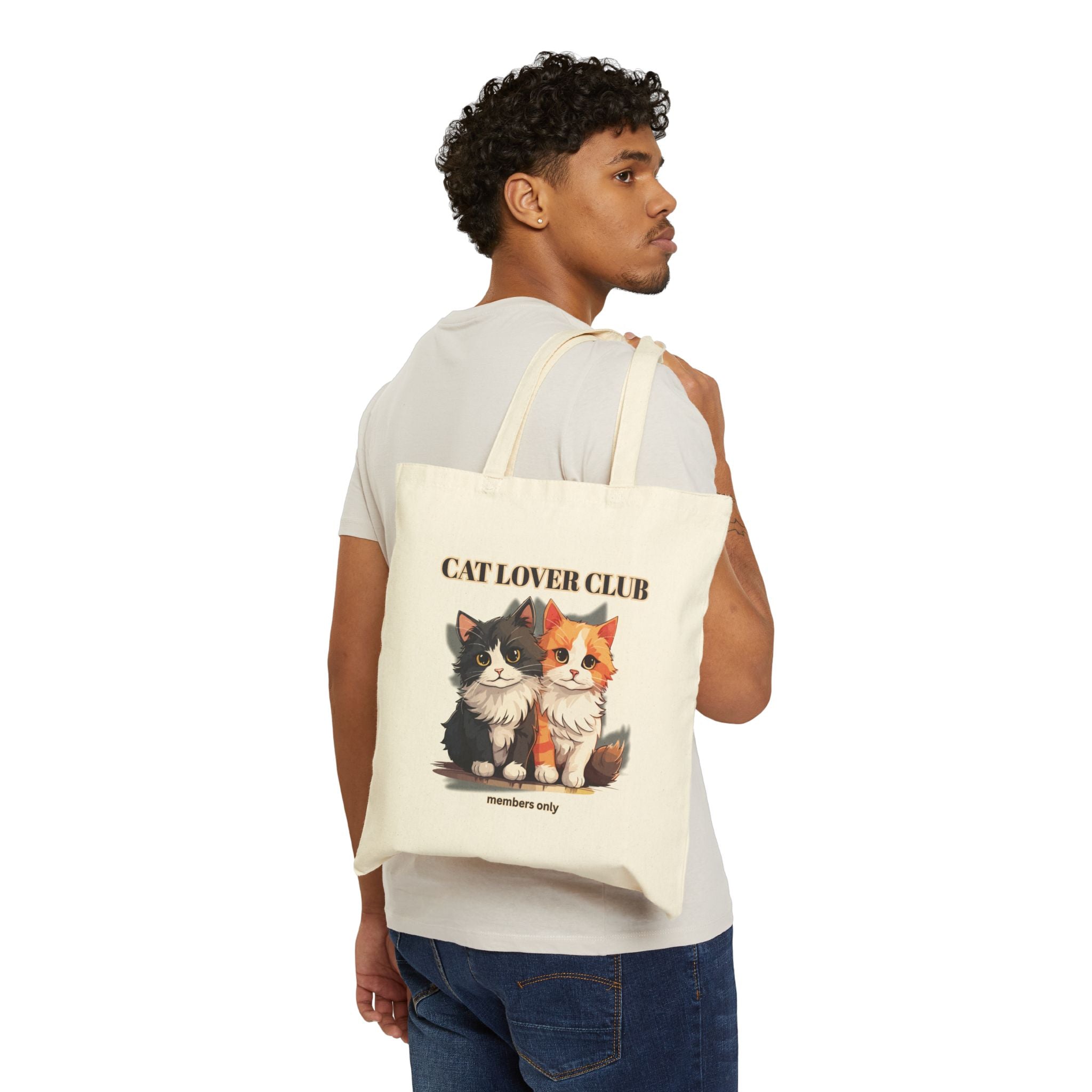 Cat Lover Club Canvas Tote Bag – Cute Kittens 'Members Only' Eco Shopper