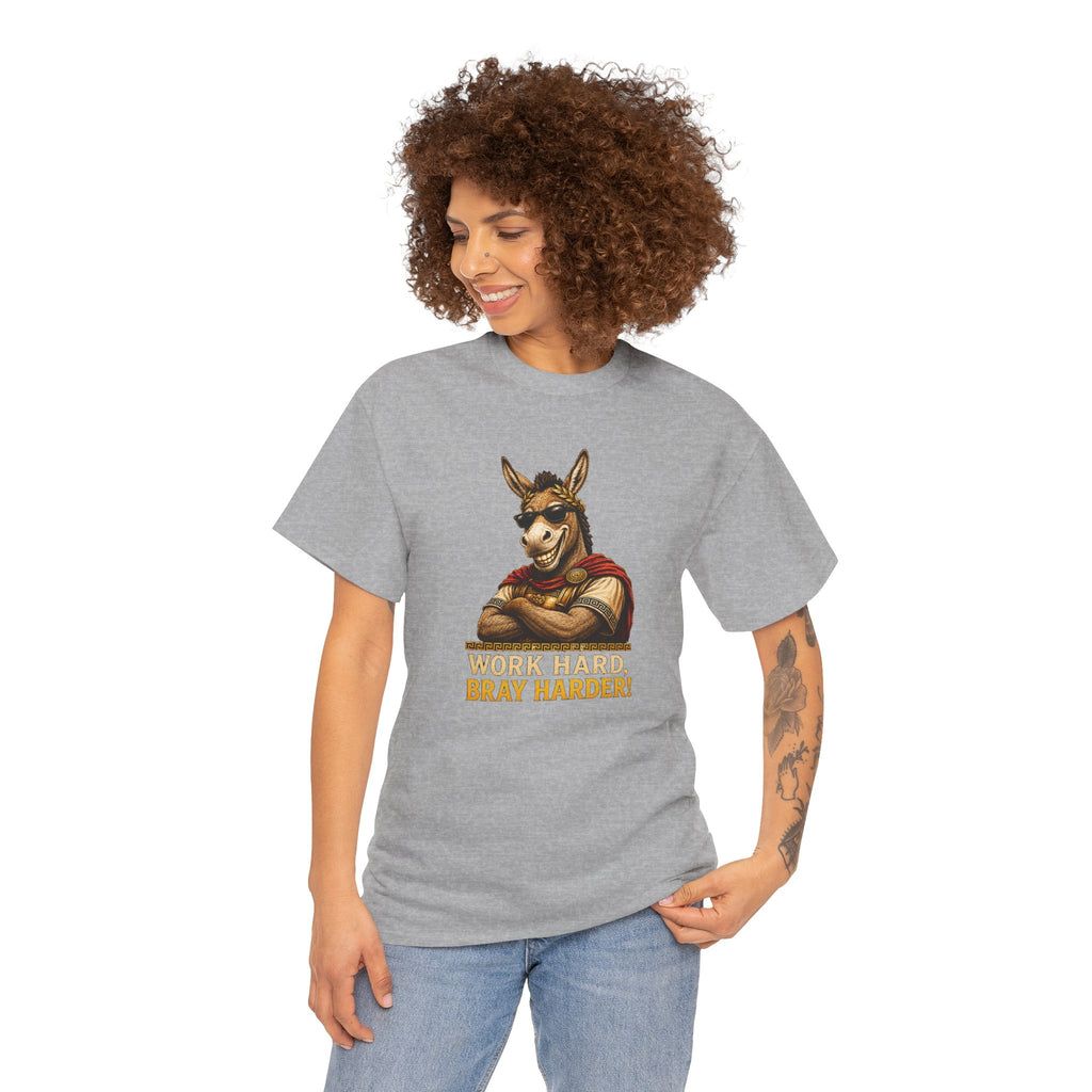 Work Hard Bray Harder T‑Shirt — Funny Donkey Motivational Tee