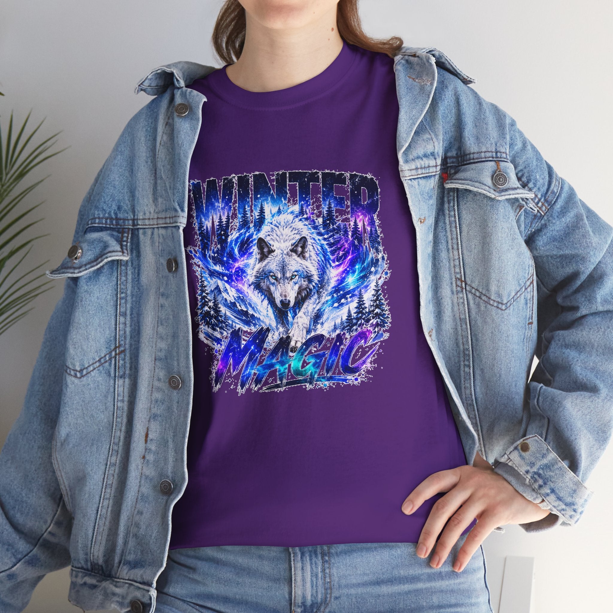 Wolf T Shirt, Winter Wolf Shirt, Wolf Lover Gift, Snowy Wolf Tee, Winter Magic Shirt, Wildlife Graphic Tee, Unisex Wolf Shirt