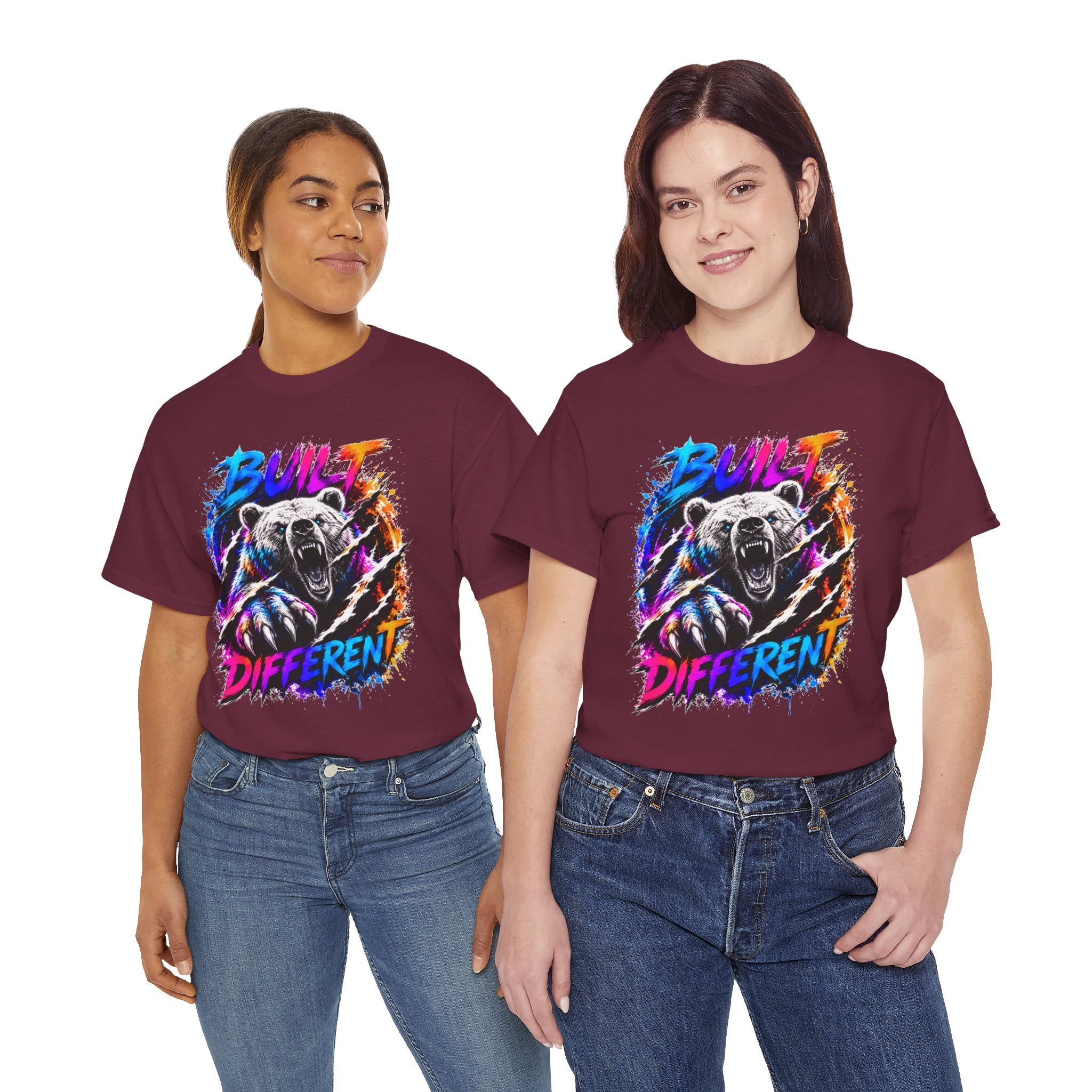 Built Different Bear T-Shirt — Bold Retro Grunge Graphic Tee