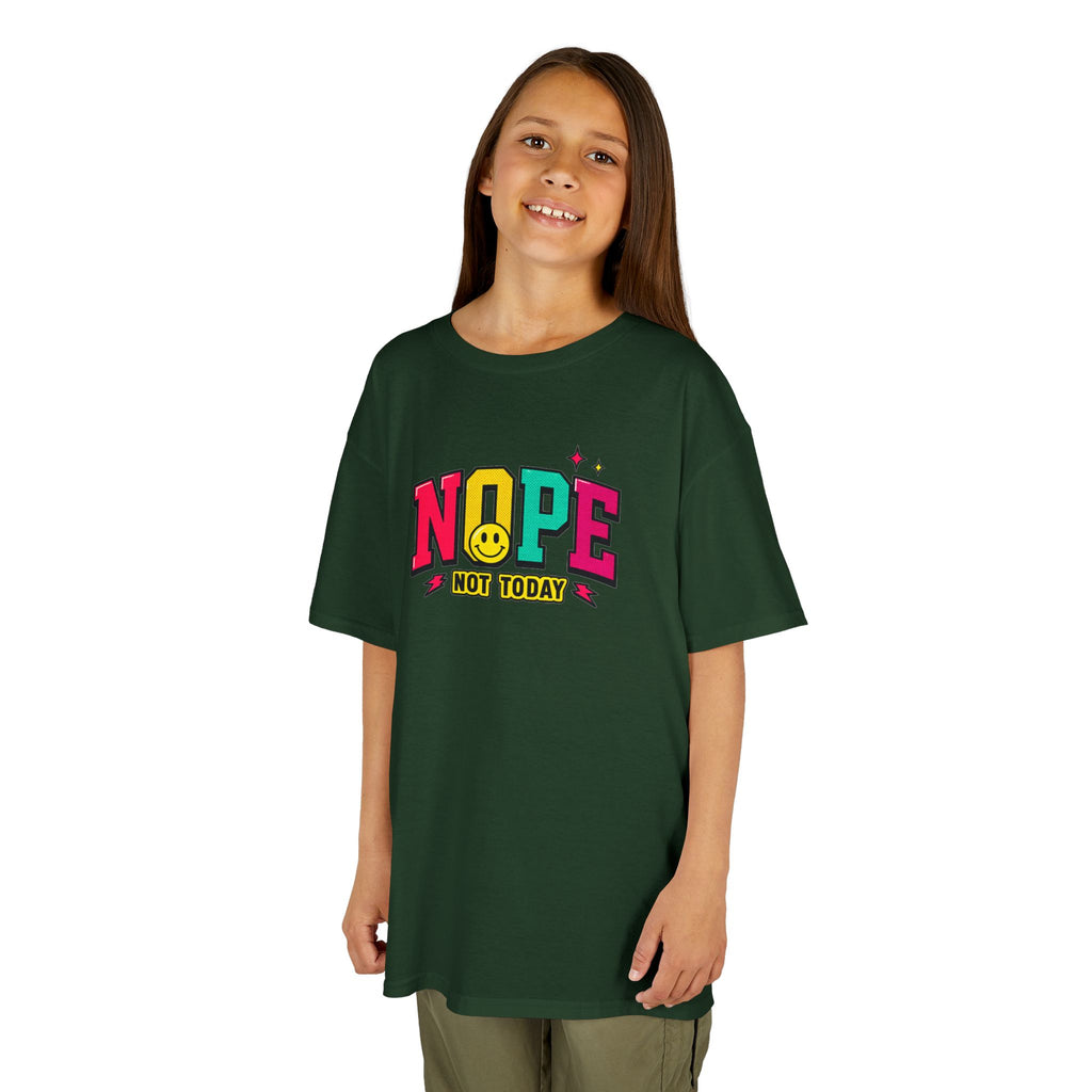 Kids "NOPE Not Today" Graphic Tee — Funny Retro Lettering Kids T-Shirt
