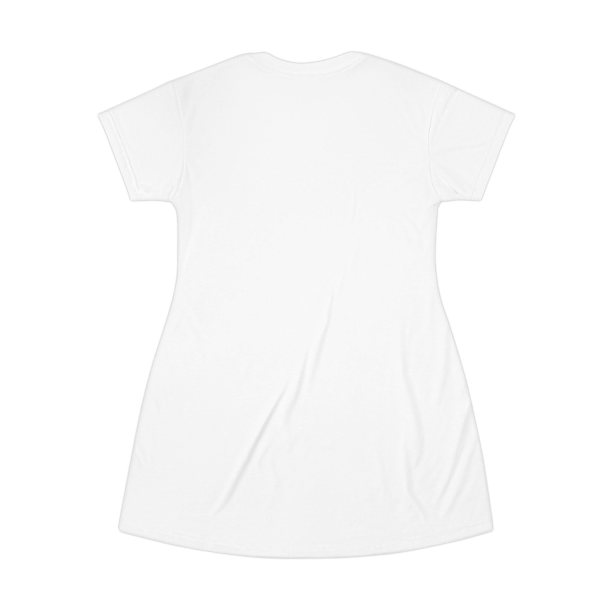 Artistic Watercolor Woman T-Shirt Dress – Ethereal Black & Gold Illustration