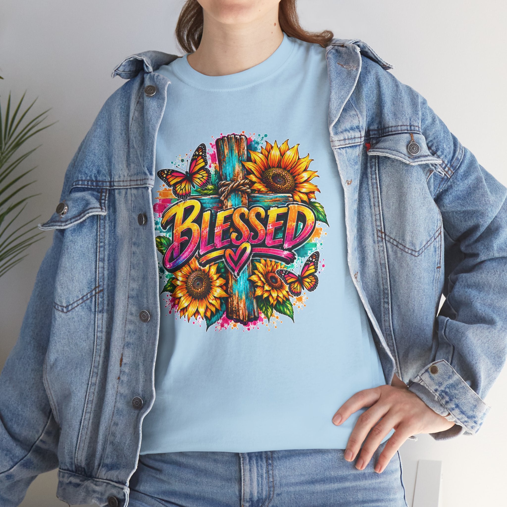 Blessed Christian T-Shirt, Faith Hope Love Tee, Jesus Cross Shirt, Religious Graphic Tee, Christian Gift, Unisex Shirt