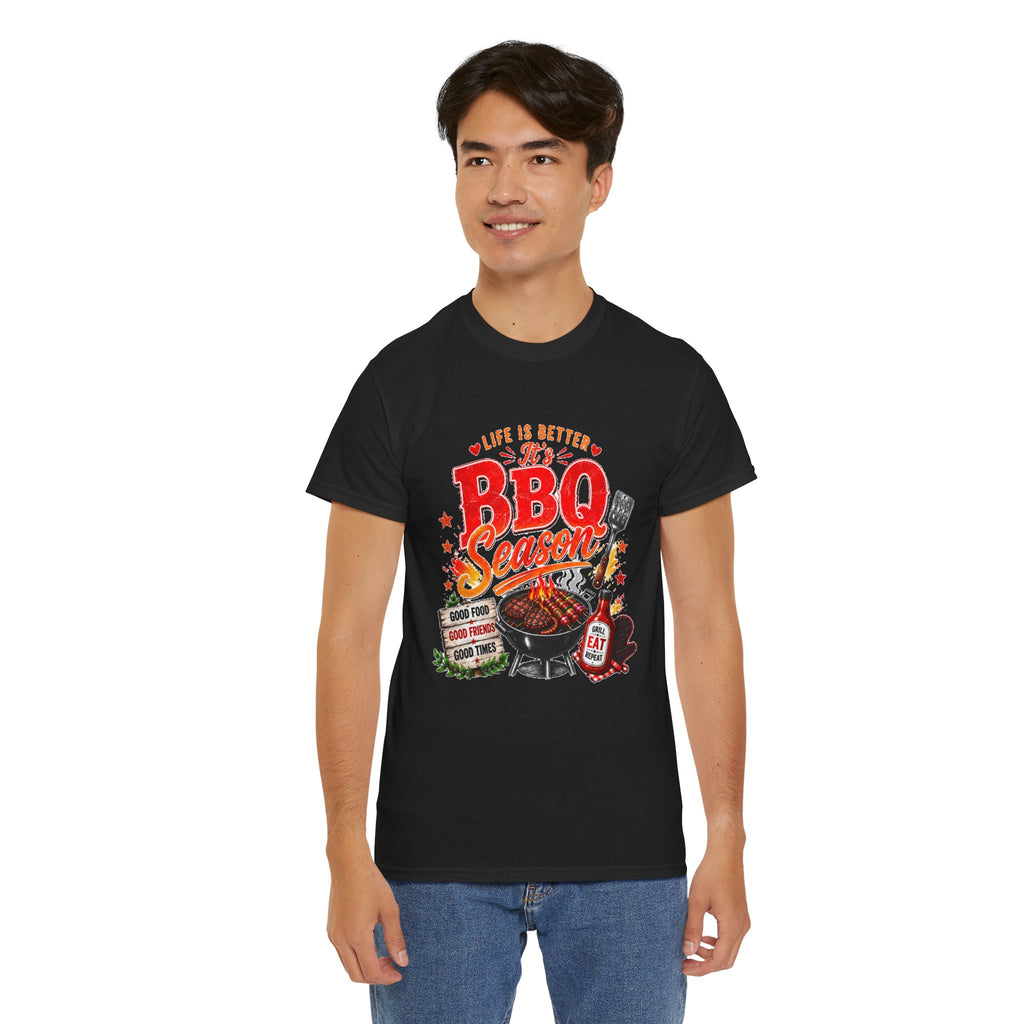 BBQ Season T-Shirt | Life Is Better It's BBQ Season Tee | Funny Grill Shirt | Summer Cookout Shirt | Barbecue Lover Gift | Backyard BBQ Tee