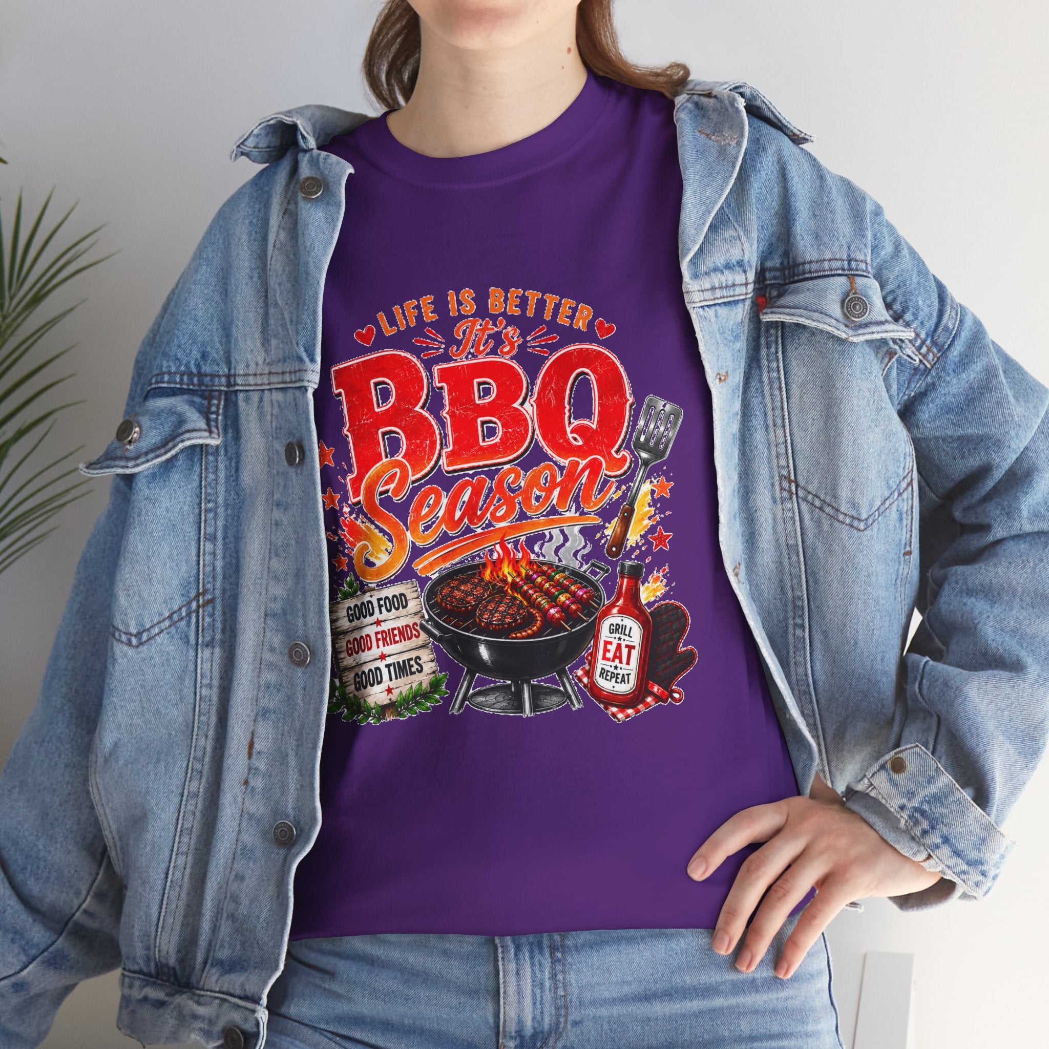 BBQ Season T-Shirt | Life Is Better It's BBQ Season Tee | Funny Grill Shirt | Summer Cookout Shirt | Barbecue Lover Gift | Backyard BBQ Tee