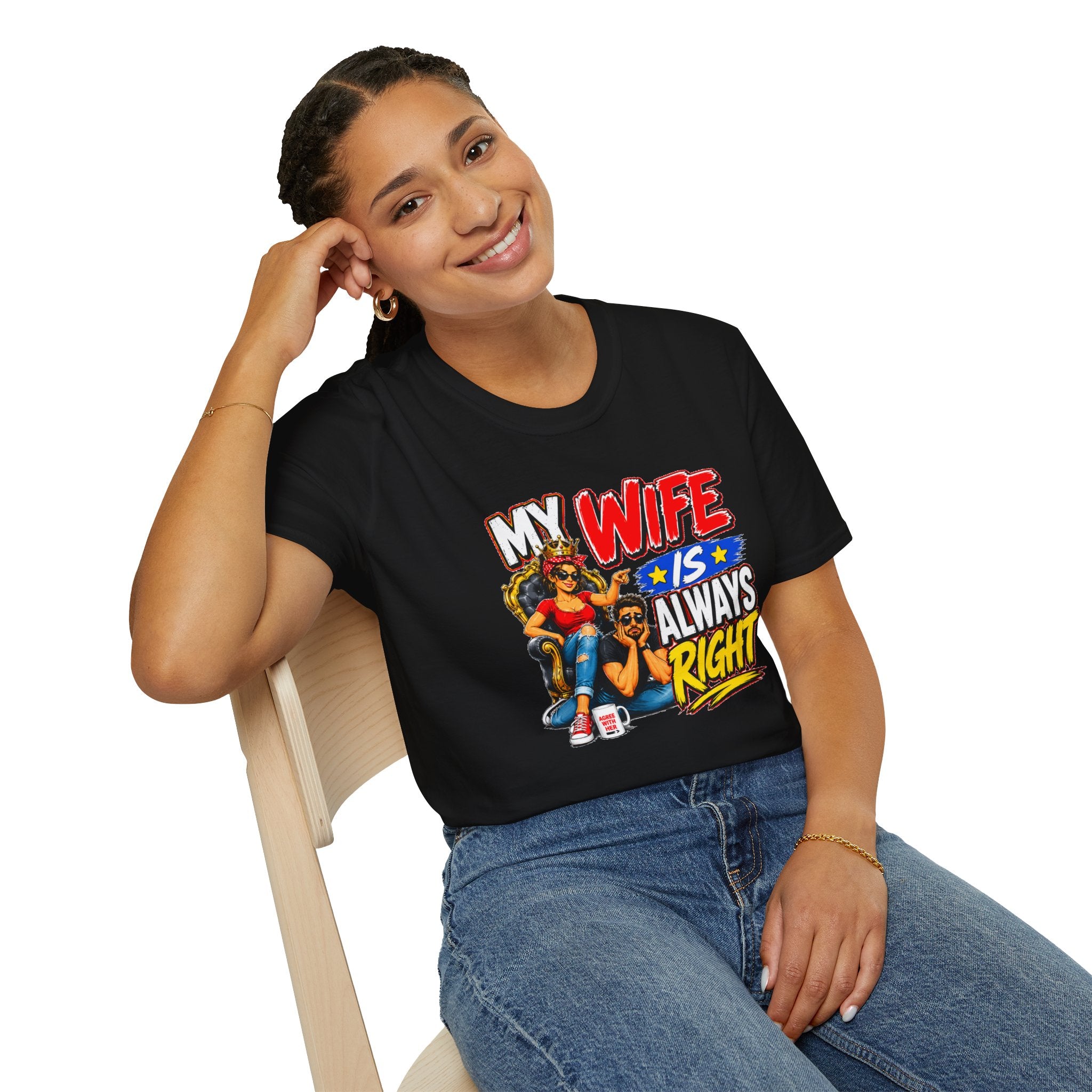 My Wife Is Always Right Shirt, Funny Wife T-Shirt, Husband Gift, Marriage Humor Tee, Couples Shirt, Anniversary Gift for Wife, Funny Graphic Tee