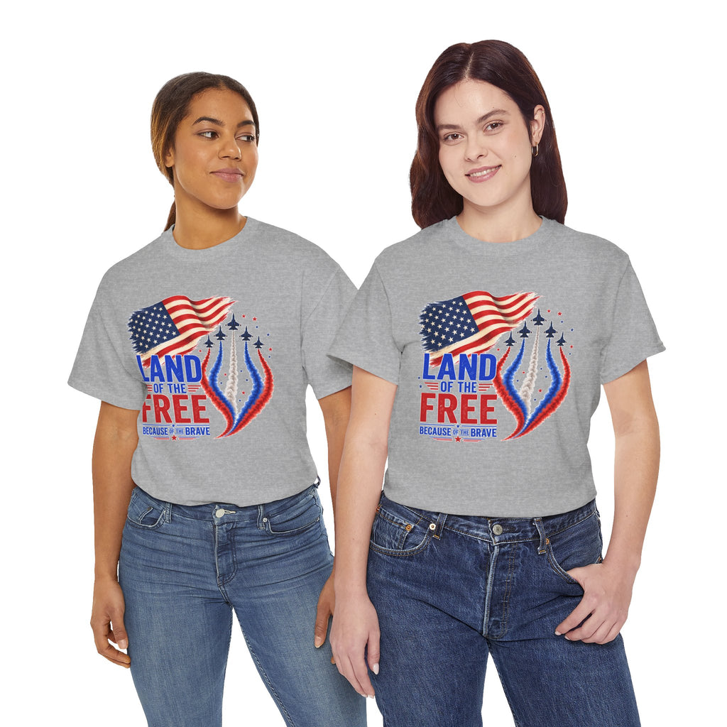 Land of the Free Because of the Brave Shirt, Patriotic 4th of July T-Shirt, USA Flag Tee, American Pride Shirt, Independence Day Gift